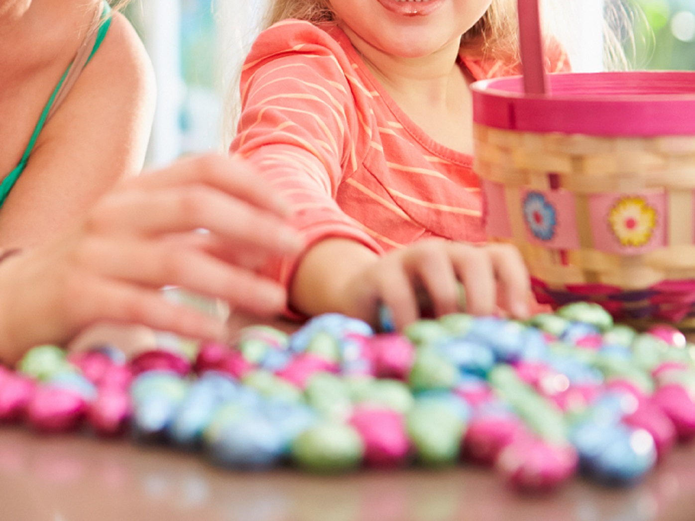 Mother and daughter Easter eggs