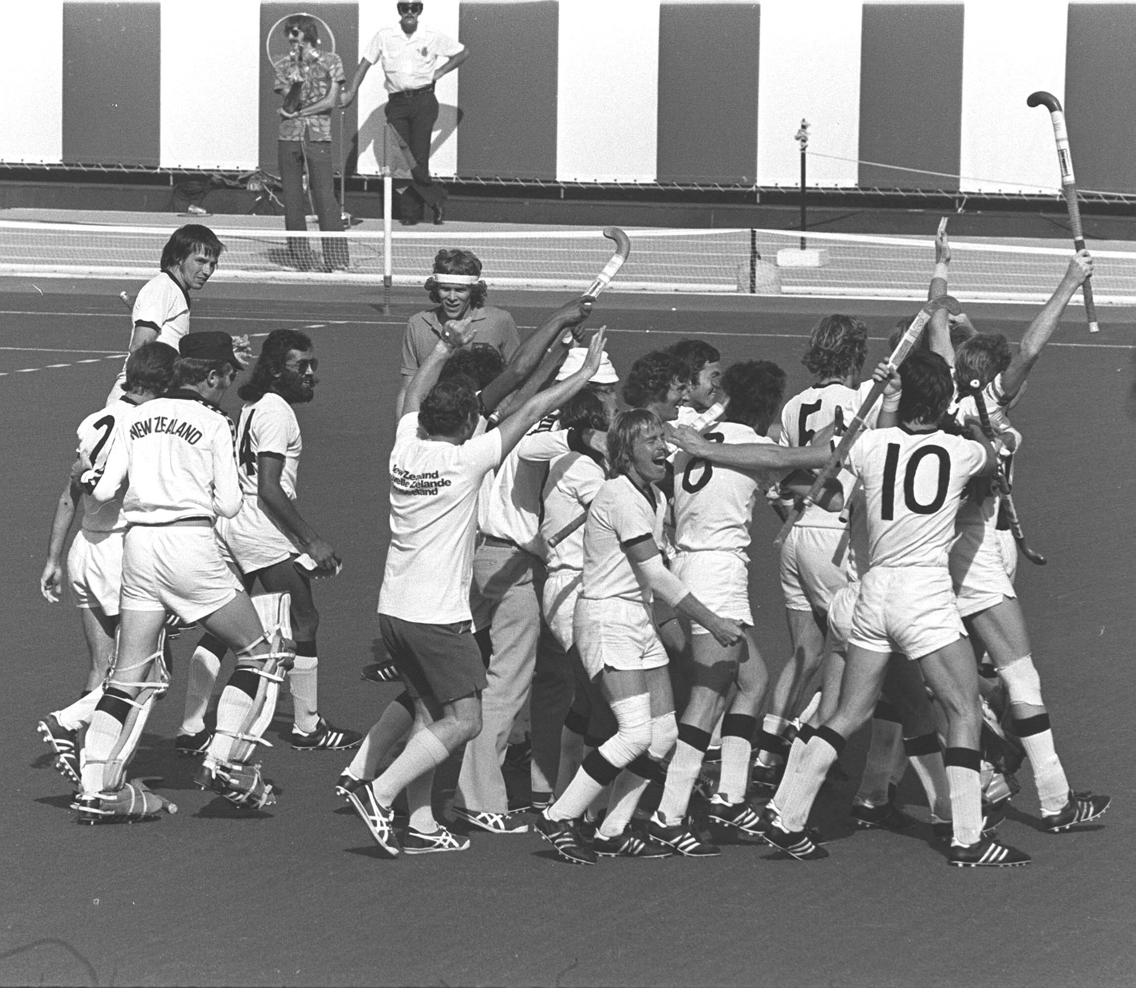 New Zealand celebrating winning gold in 1976.