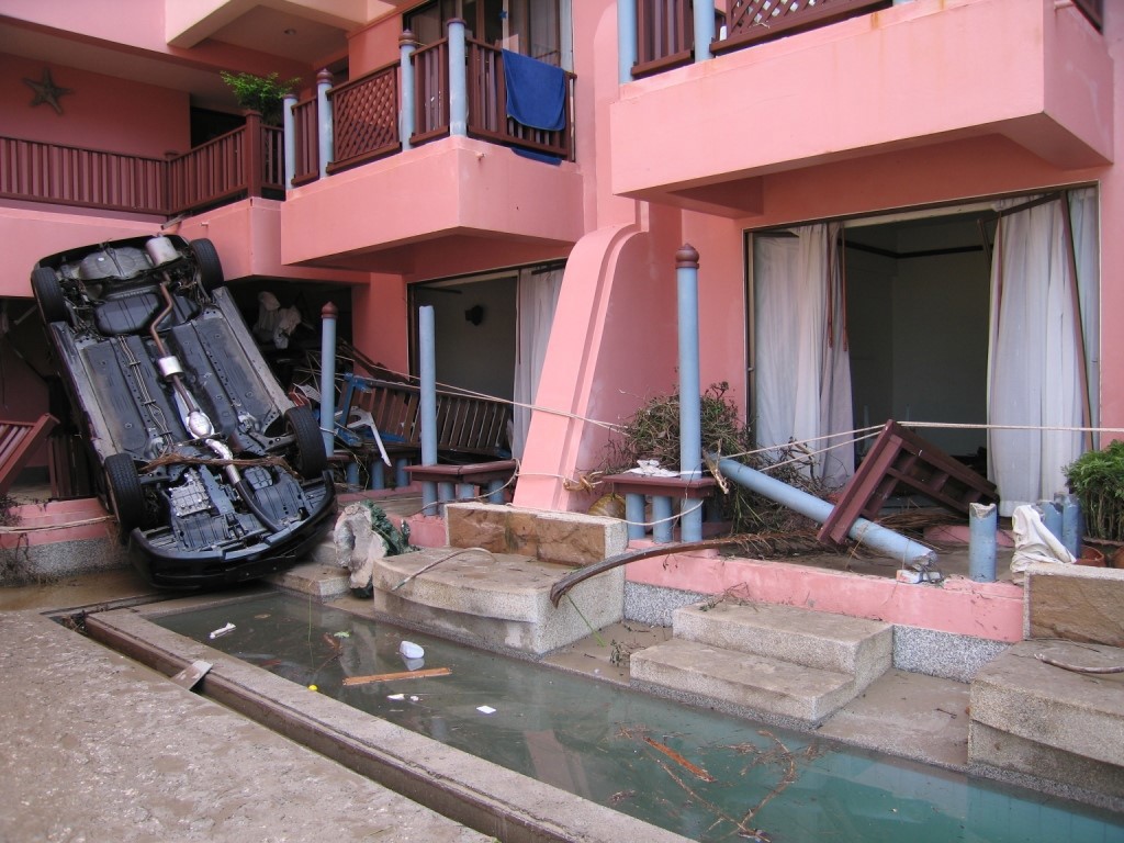 Joe Giardina hotel room after tsunami