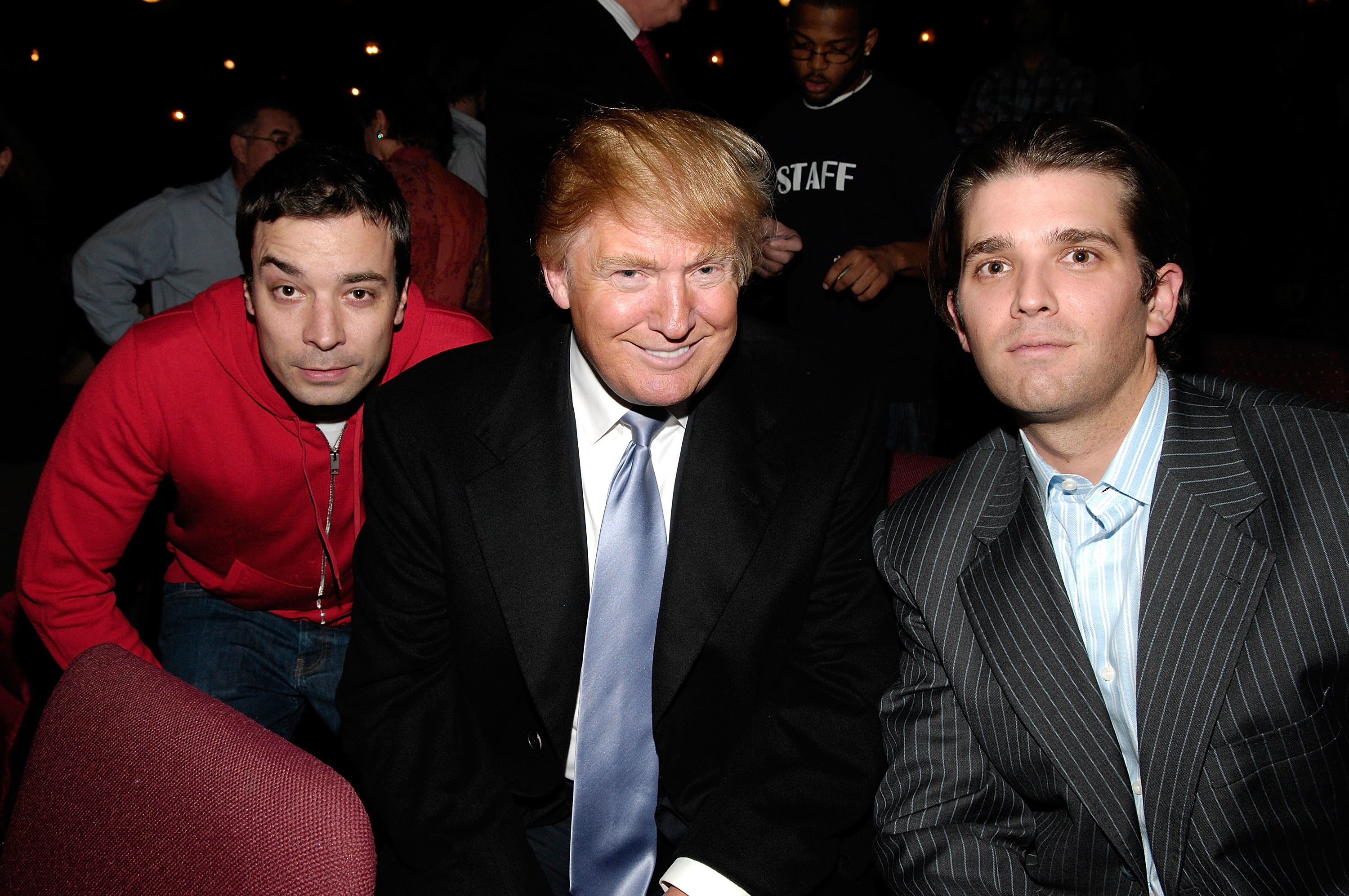 Jimmy Fallon, Donald Trump and Donald Trump Jr. 