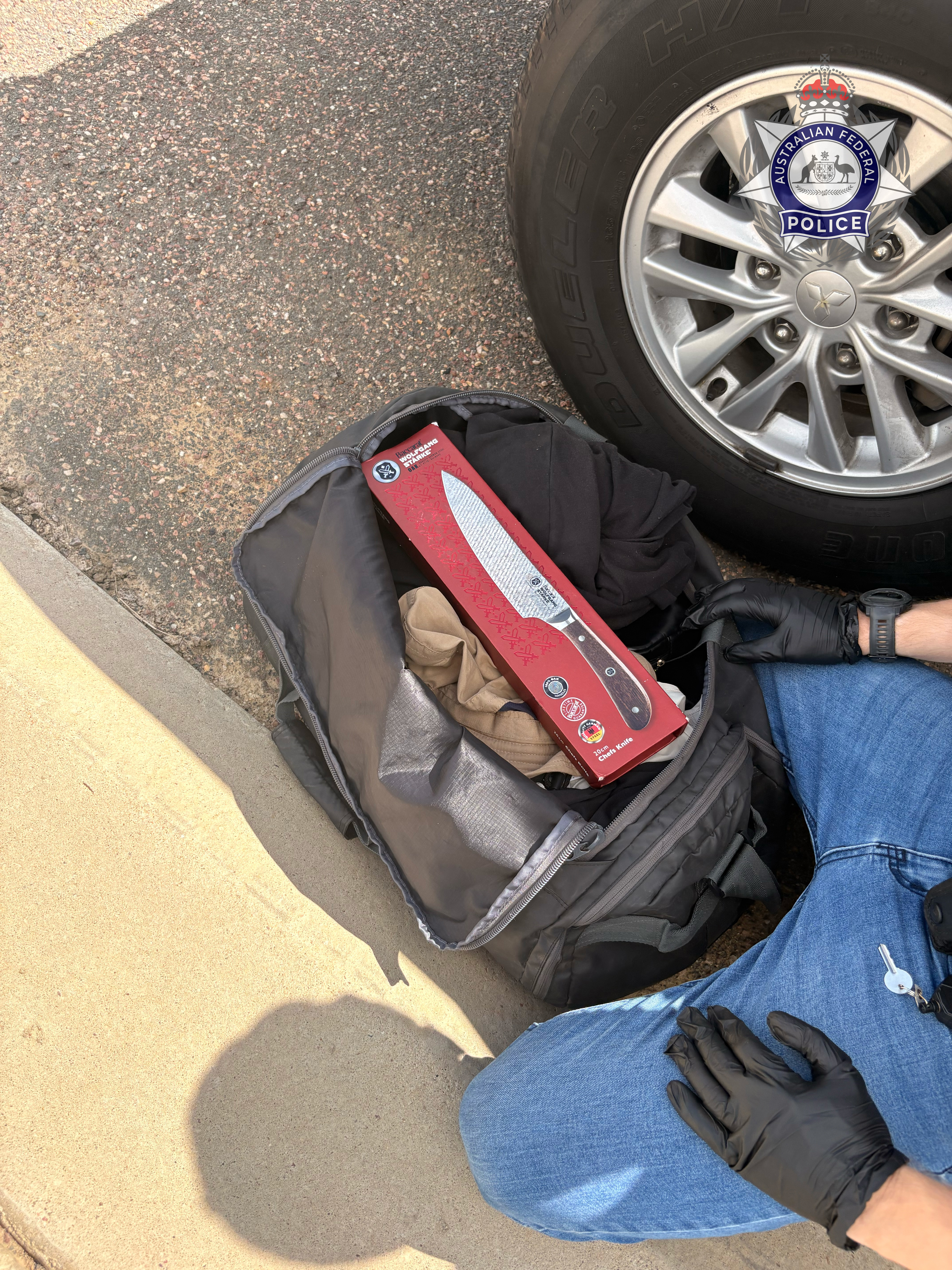 Police seized two flick knives, an extendable baton and electronic devices, which will be subject to forensic examination. 