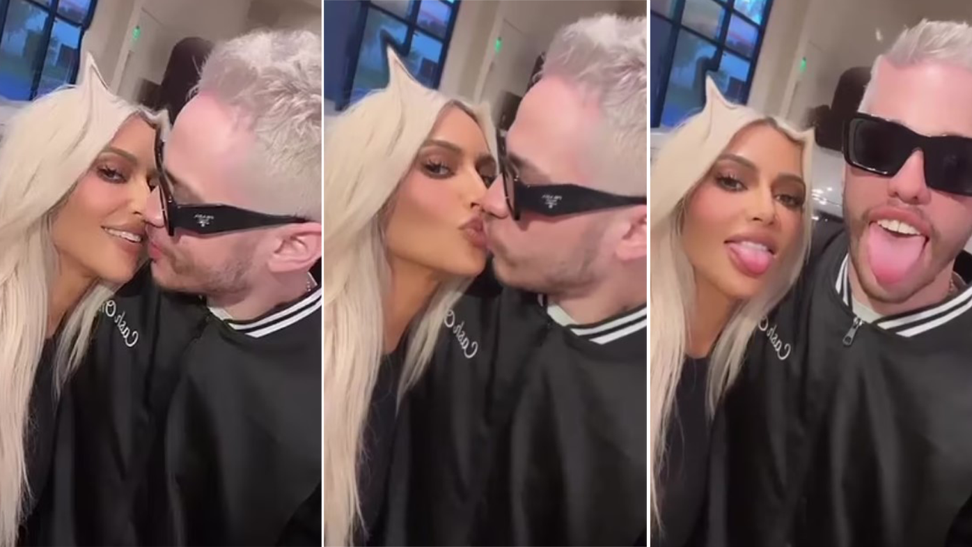 Kim Kardashian and boyfriend Pete Davidson share steamy kiss on Instagram.