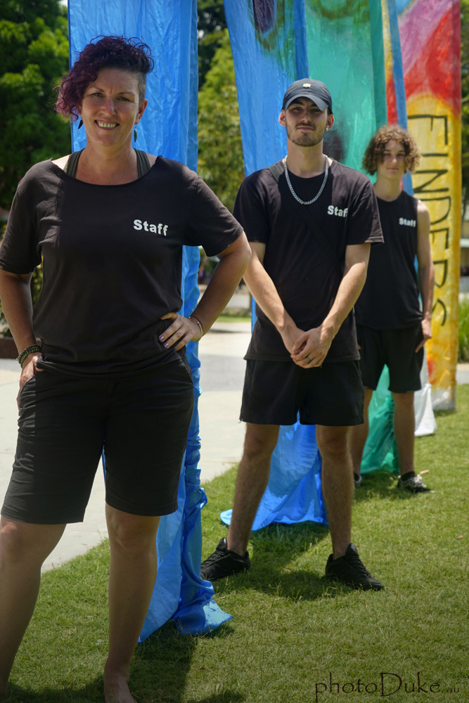 Peita Gardiman, pictured here at the Makers & Finders Market in Murwillumbah with her sons, hosts small community markets in the Tweed region.