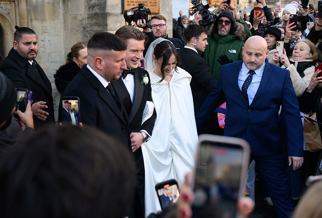 Guests arrive for the Wedding of Holly Ramsay and Adam Peaty at Bath Abbey on 27th December 2025 in Bath, Somerset, UK.