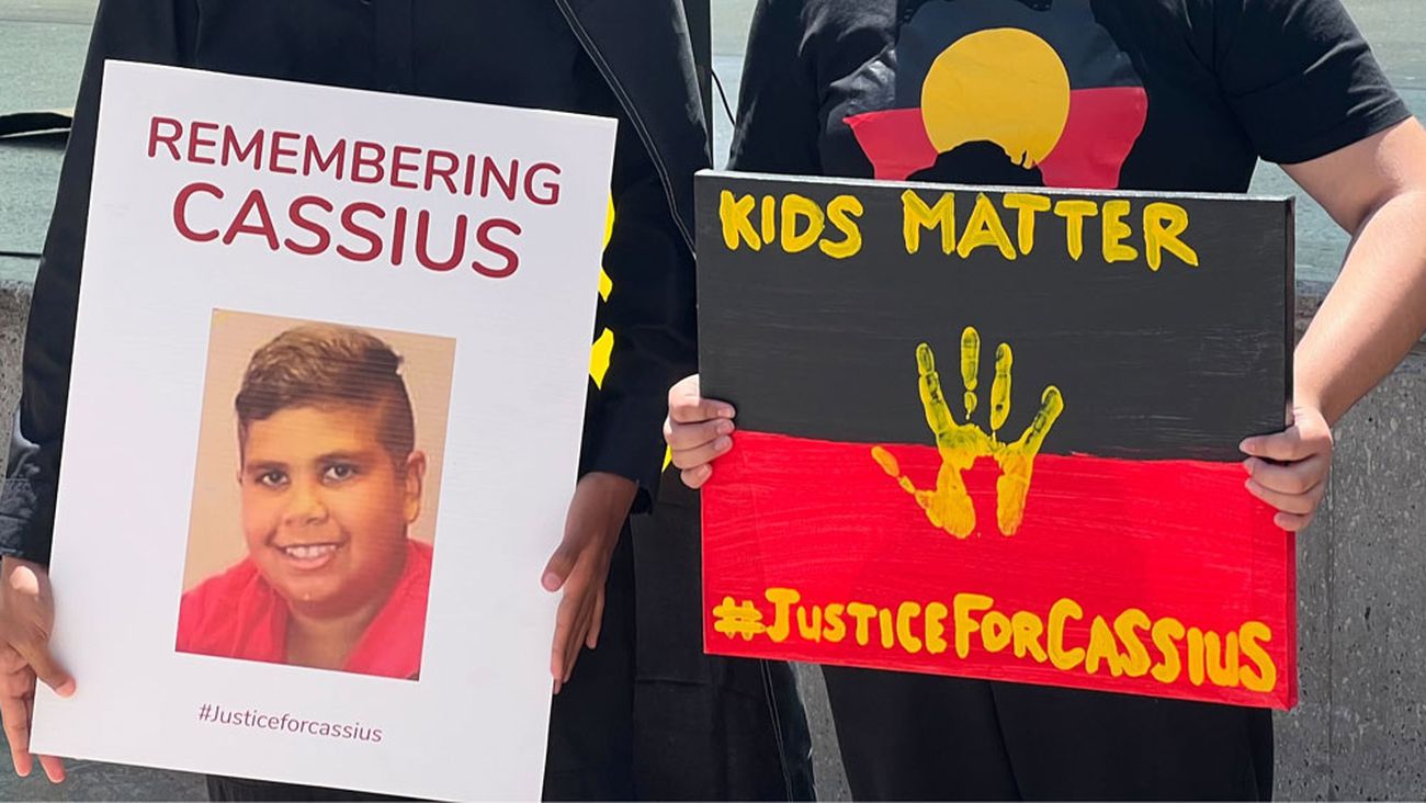 Saraia Radcliffe, 15, and Malakai Eades, 16, were at the Perth rally for Cassius Turvey on Wednesday to pay their respects. Saraia was a friend of Cassius, and born on the same day in the same hospital. She said he was like a brother to her, and she was mourning his loss.