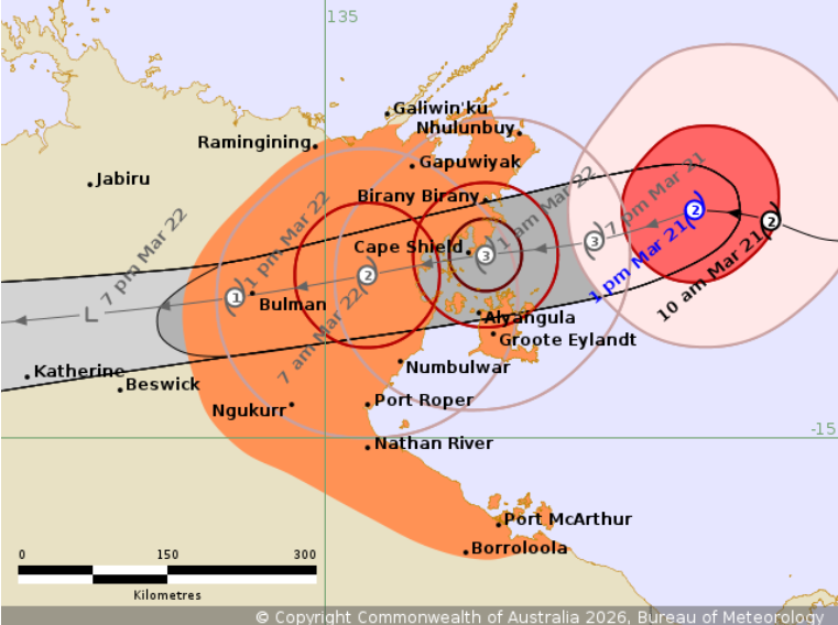 Tropical Cyclone Narelle is expected to again make landfall on the eastern Top End coast overnight.