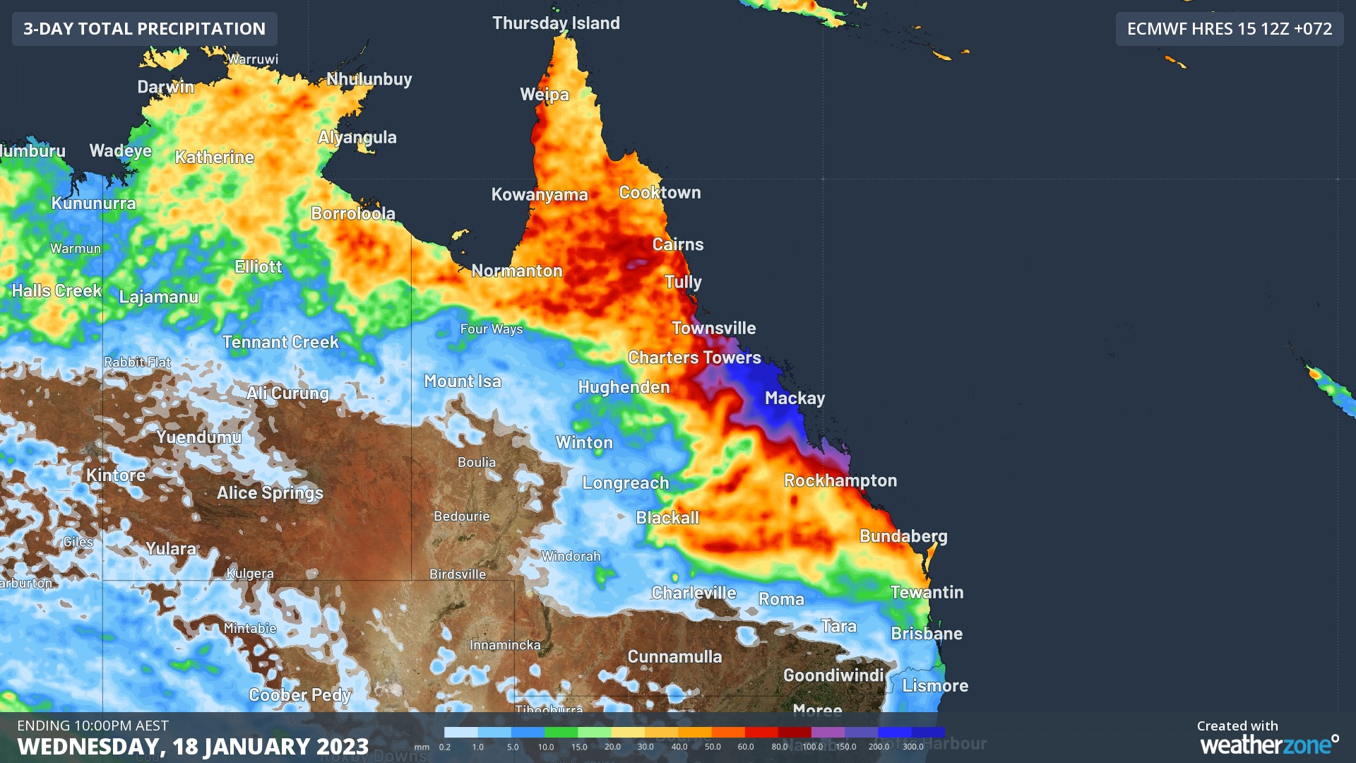 Over the next few days parts of central Queensland could receive another 500mm of rain. That's in addition to the 500mm that's already fallen. 
