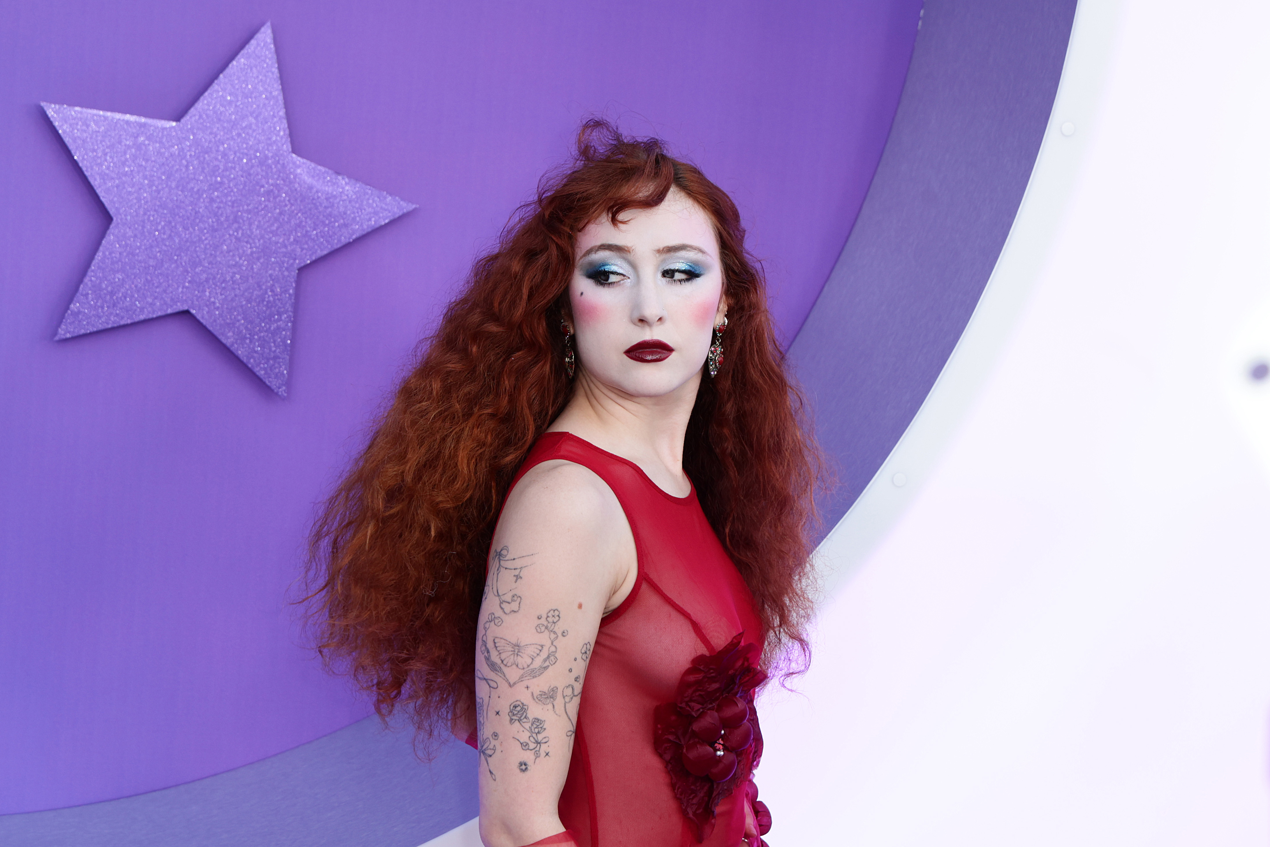 LOS ANGELES, CALIFORNIA - OCTOBER 25: Chappell Roan at the Los Angeles premiere of Netflix's "Olivia Rodrigo: GUTS World Tour" at NYA EAST on October 25, 2024 in Los Angeles, California. (Photo by Momodu Mansaray/FilmMagic)