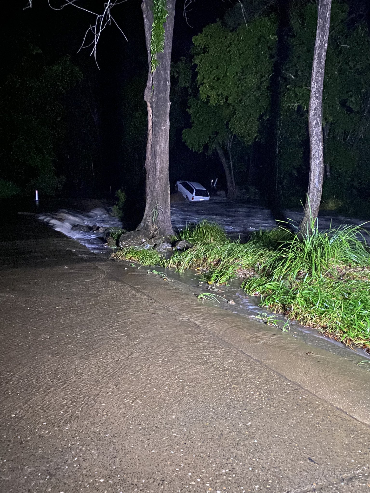 The driver of this car made a lucky escape near Caboolture, Queensland.