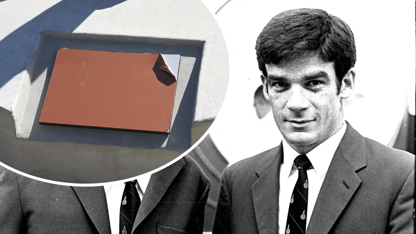 Johnny Warren statue covered