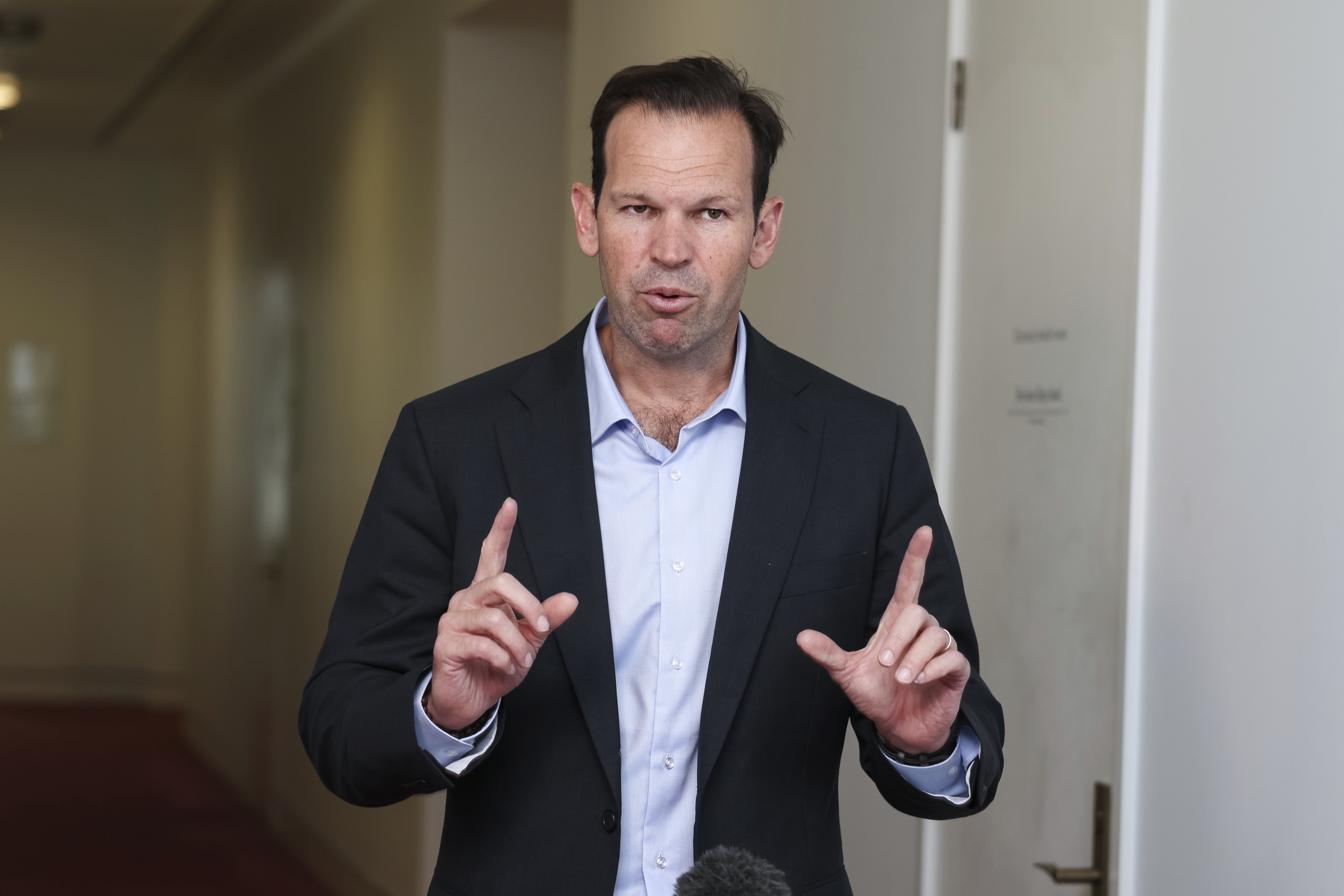 Senator Matt Canavan during a doorstop interview