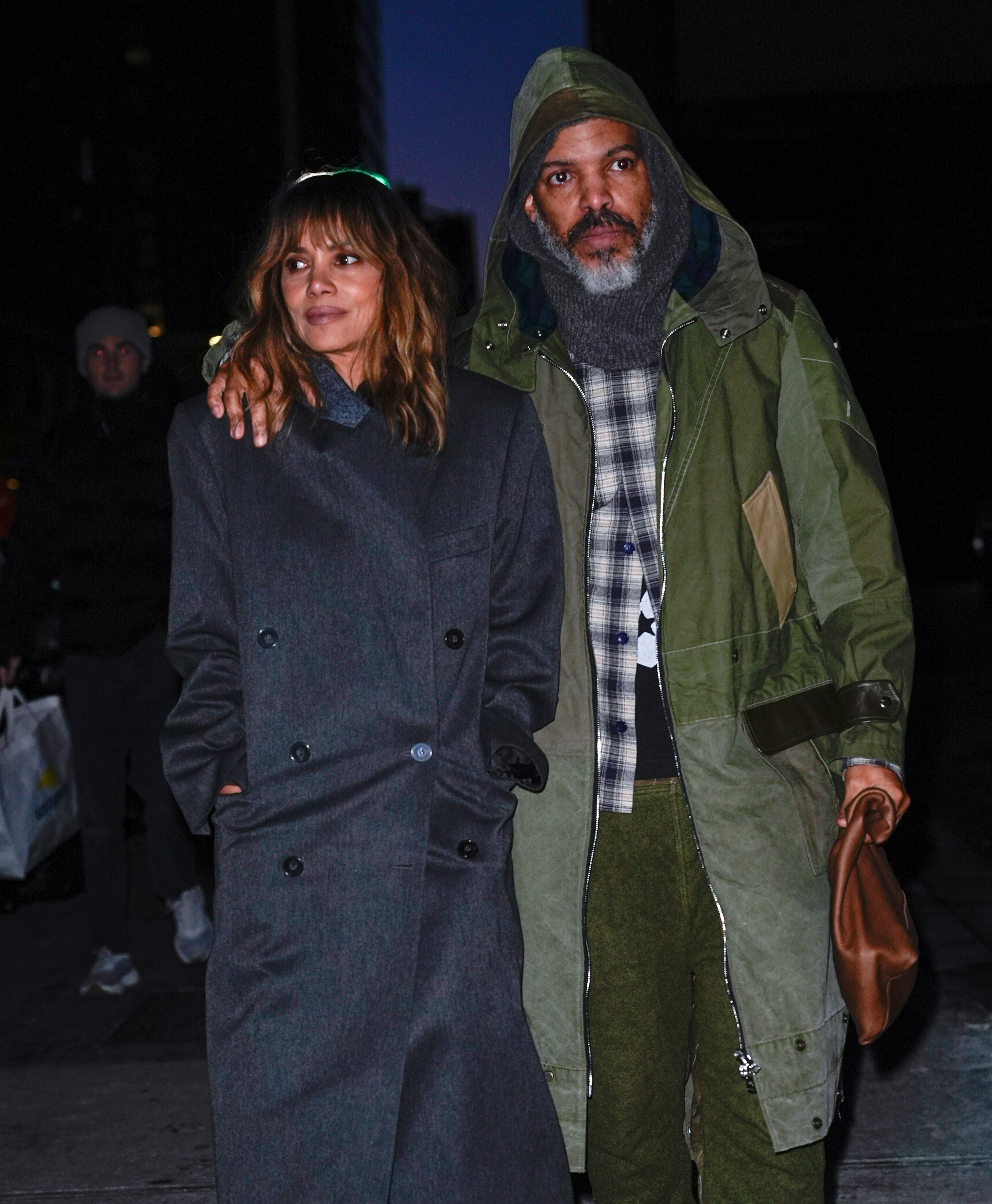 Halle Berry and Van Hunt are seen on February 2, 2026 in New York City. 