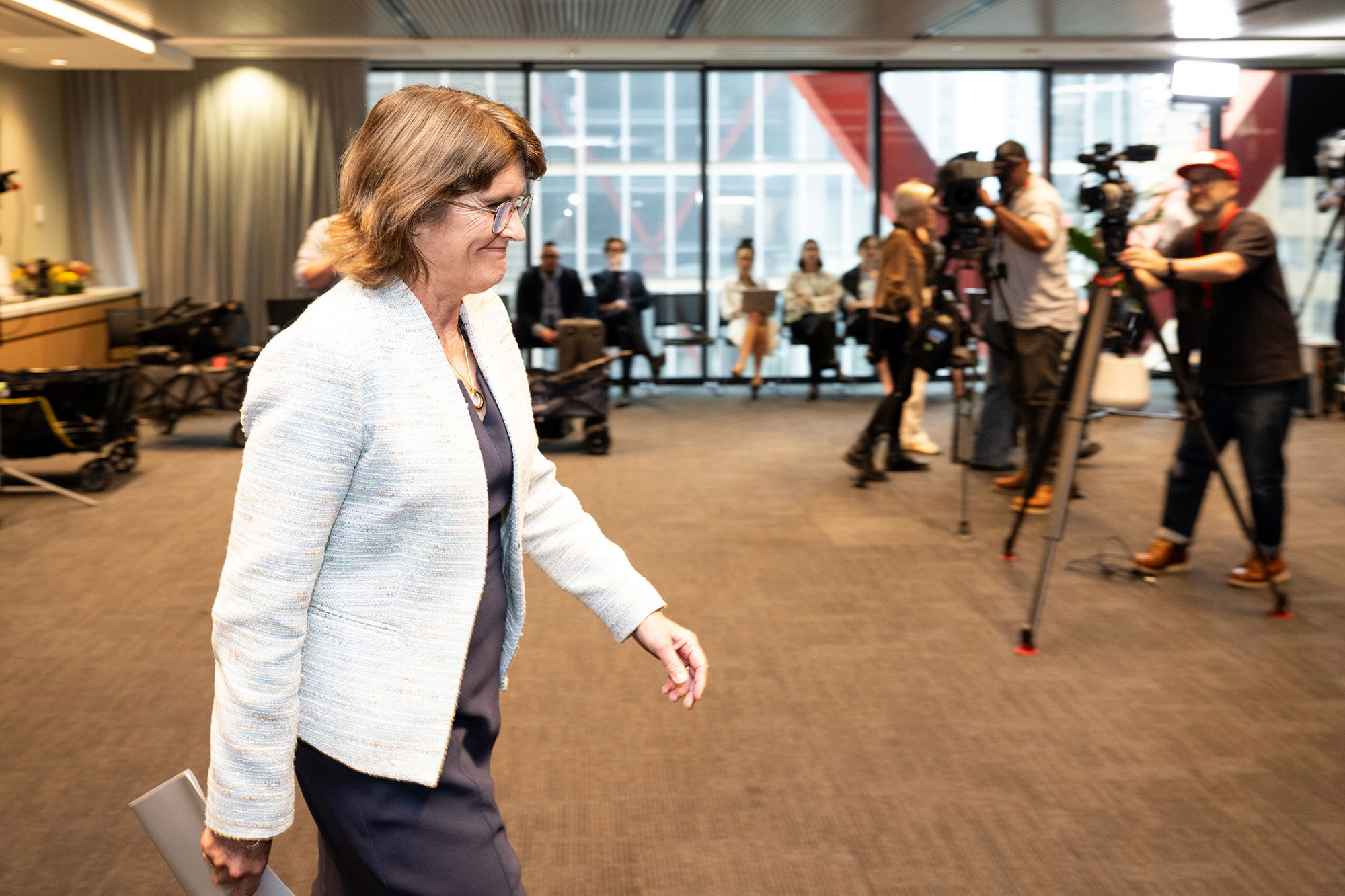 Governor of the Reserve Bank of Australia Michele Bullock at a press conference.