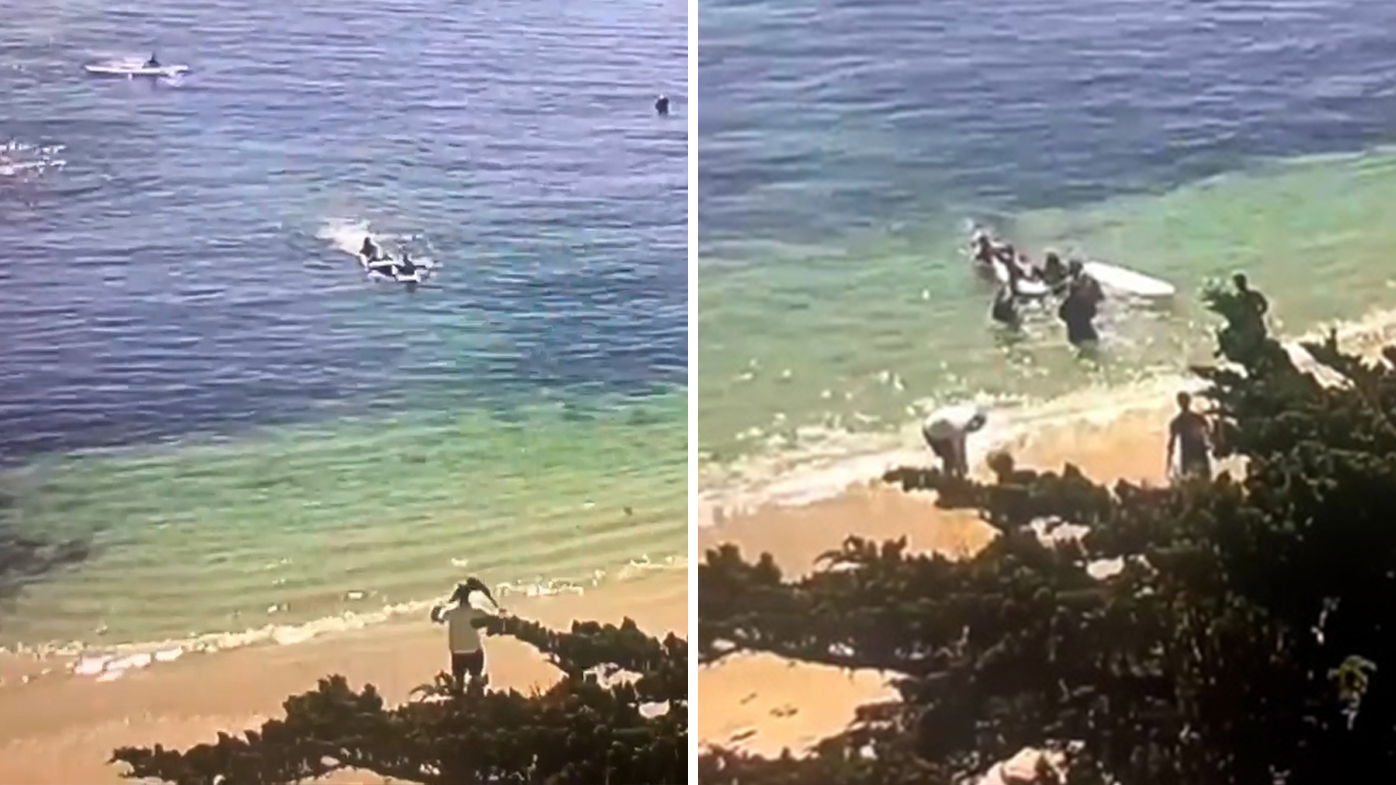 Footage captured from a local restaurant captured the moment Steve Bruemmer was brought to shore.
