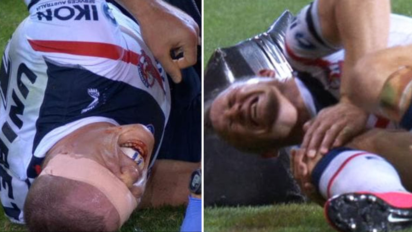 Lindsay Collins and Brett Morris suffered serious injuries against the Knights. (Twitter)