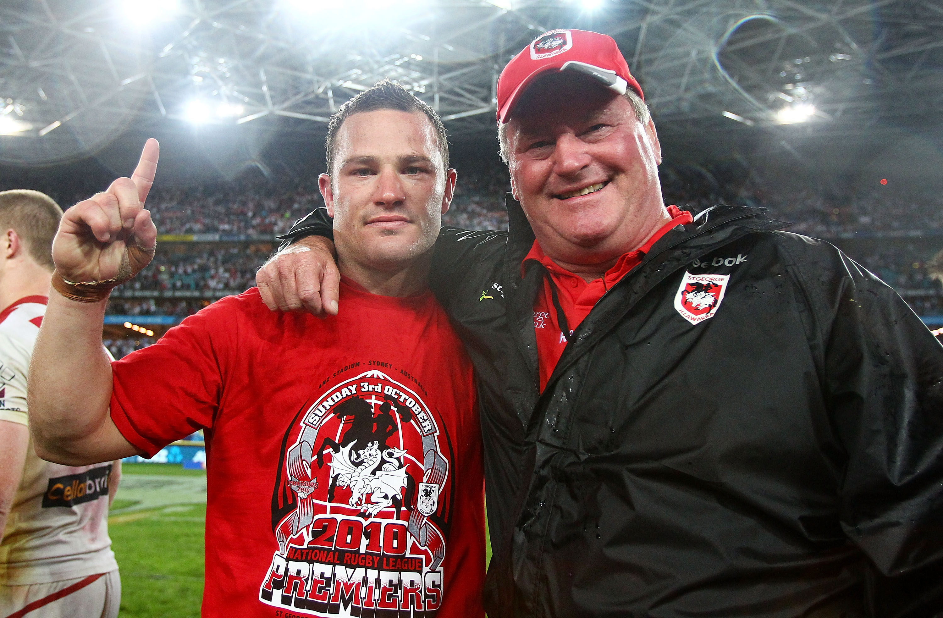 Dean Young and Craig Young pose for a photo after the 2010 NRL Grand Final.