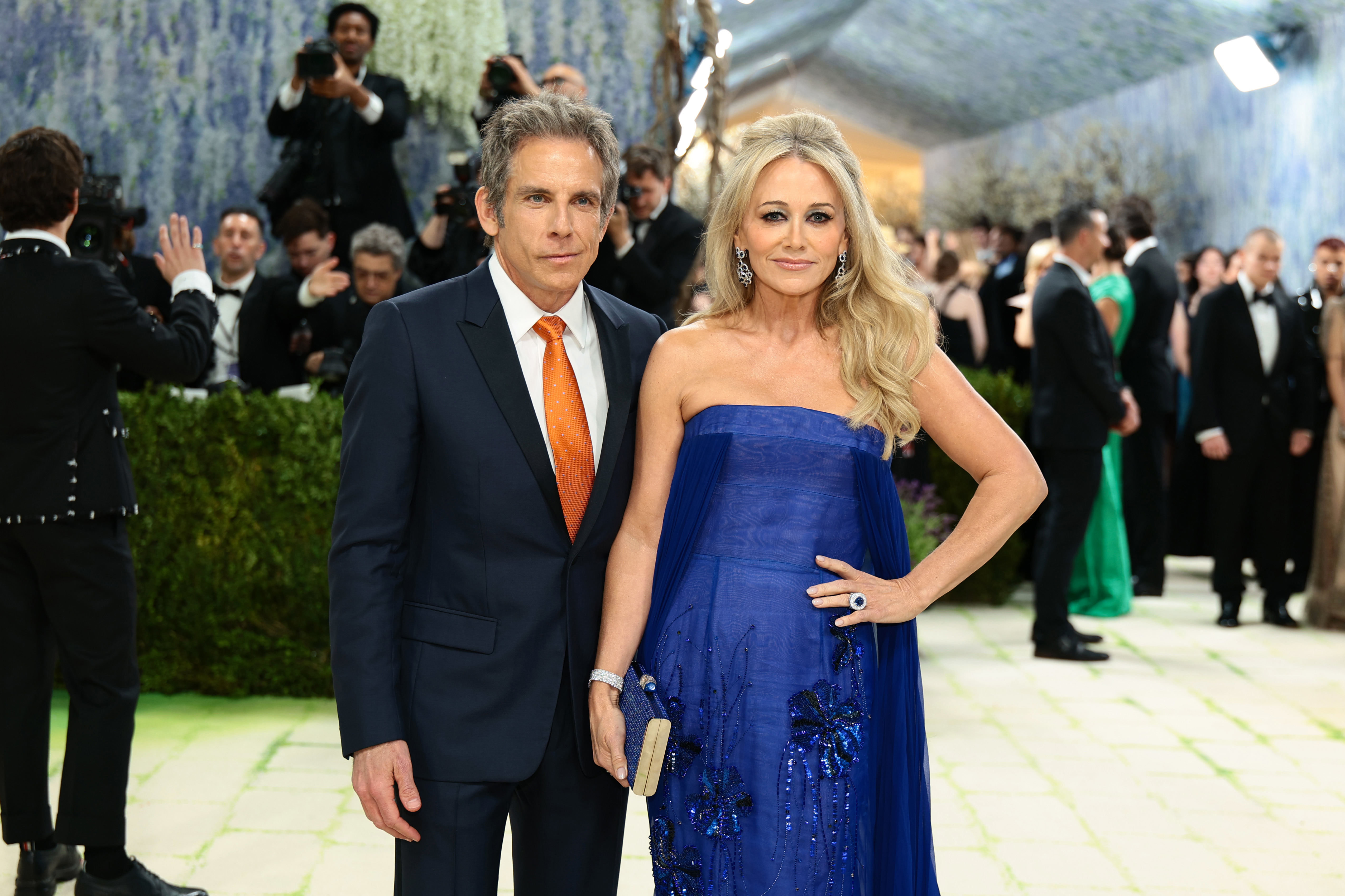  (L-R) Ben Stiller and Christine Taylor attend the 2026 Met Gala celebrating "Costume Art" at the Metropolitan Museum of Art on May 04, 2026 in New York City. (Photo by Dimitrios Kambouris/Getty Images for The Met Museum/Vogue)