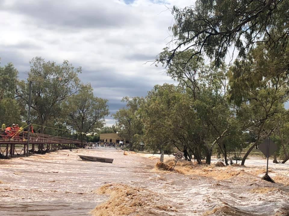 A rescue is underway at the Undoolya causeway in Alice Springs after a man became stranded.