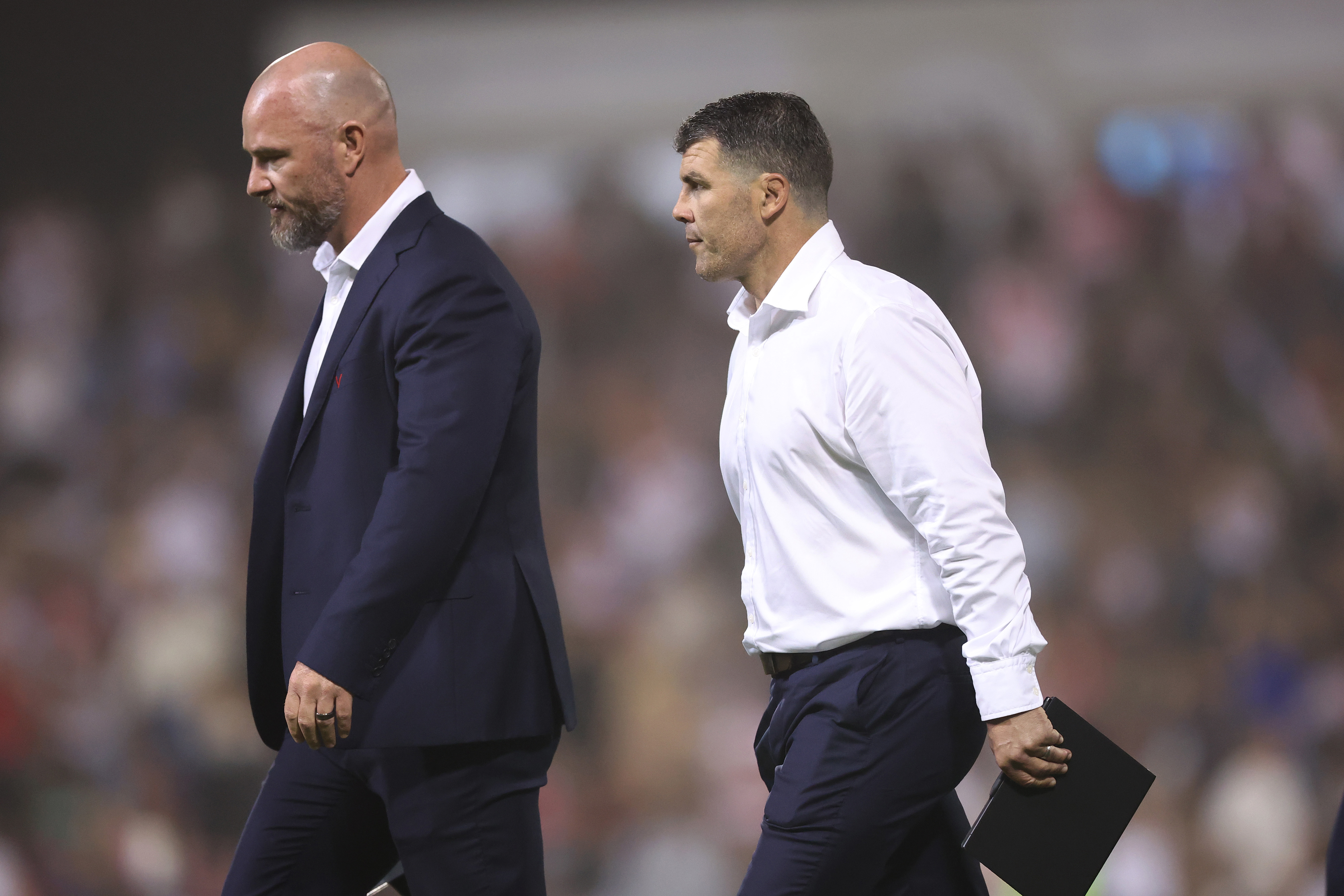 Dragons assistant coaches Dean Young and Michael Ennis.