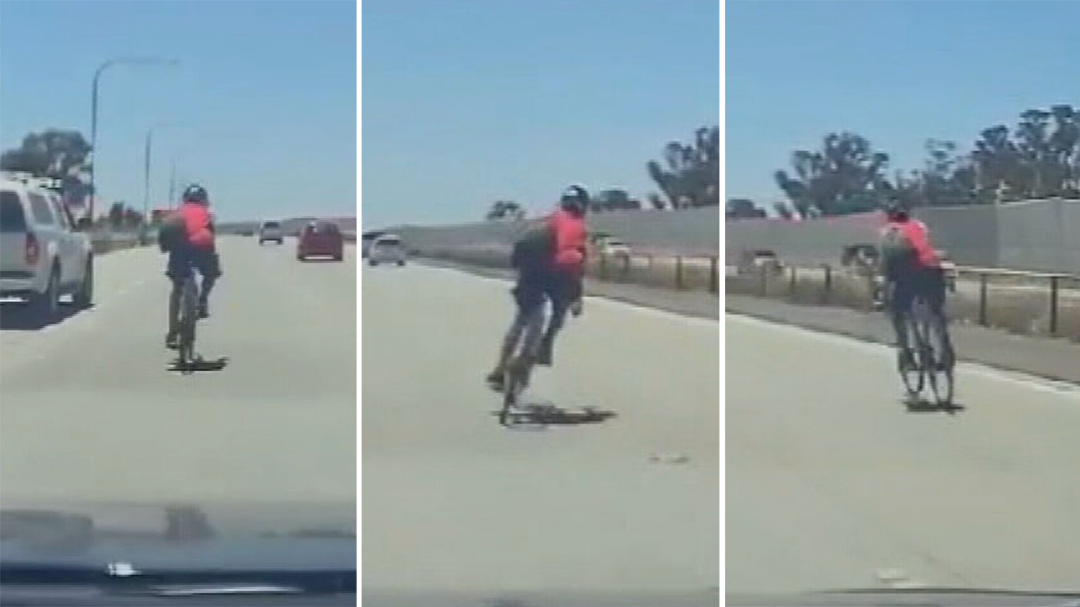 Cyclist fined for SA motorway ride.