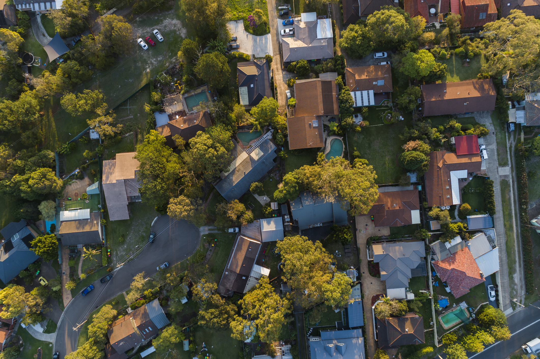 Sydney Housing from aerial view