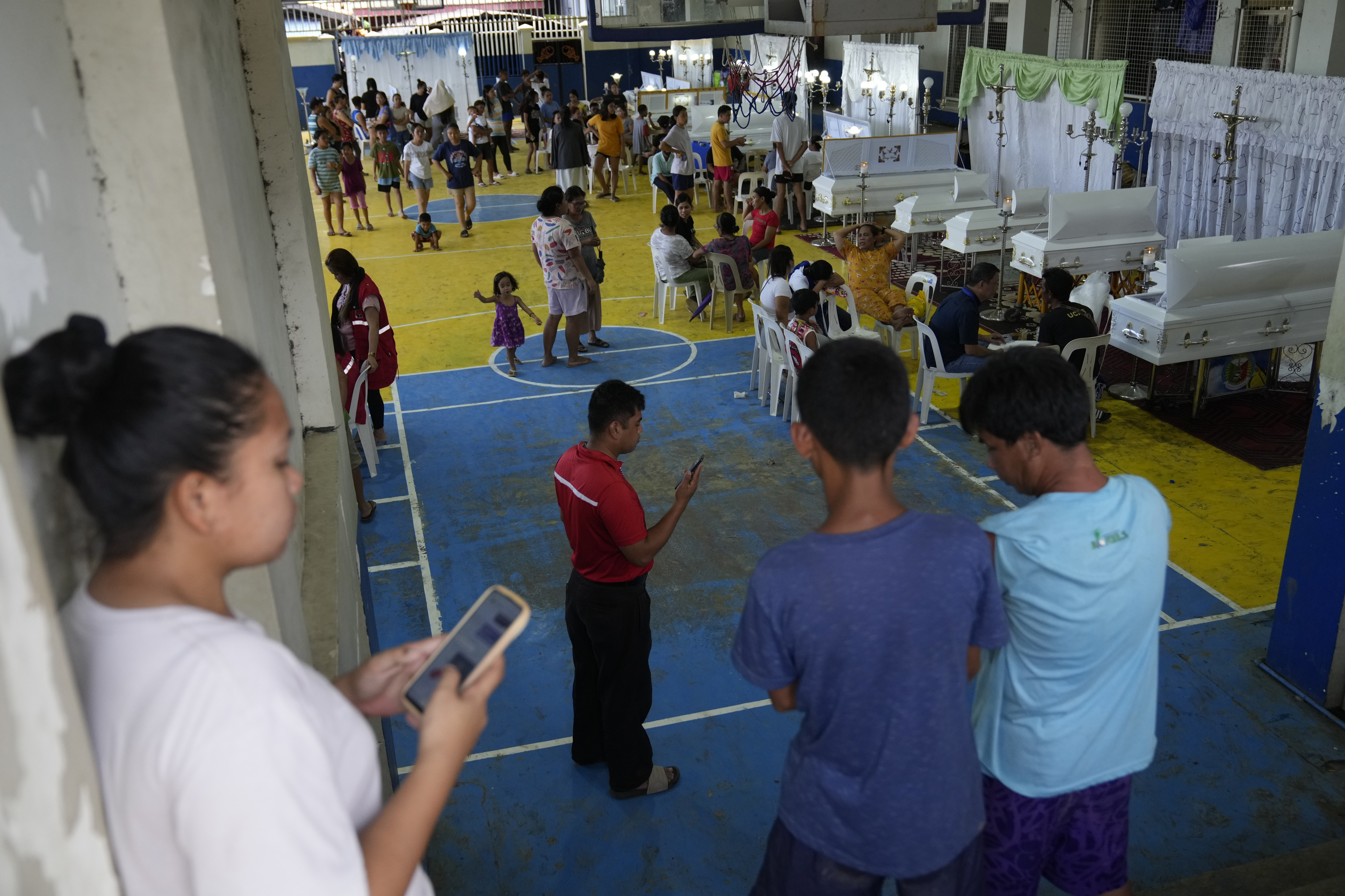 Tropical Storm Trami struck homes in Talisay, Batangas province, Philippines