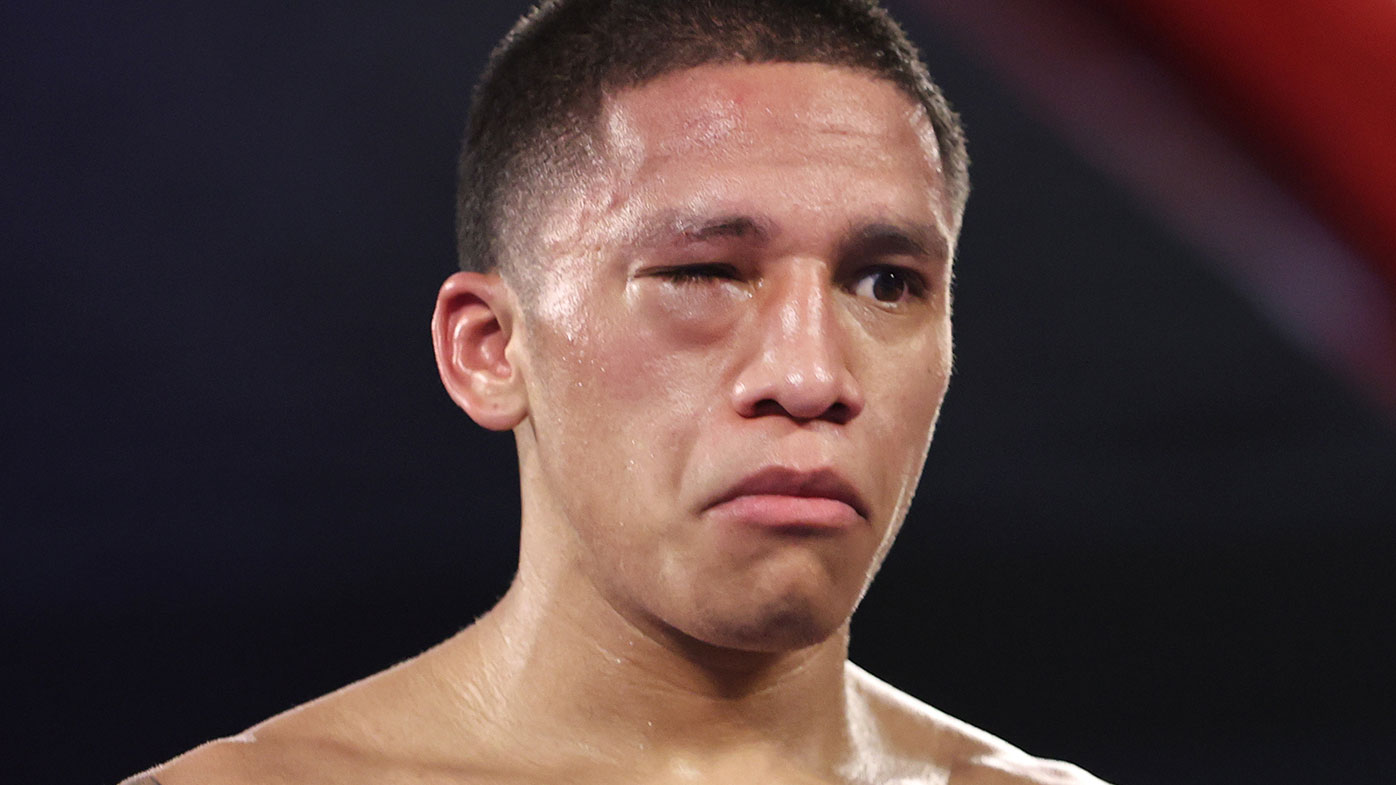 Joshua Franco's swollen eye during fight with Andrew Moloney for the WBA super flyweight title