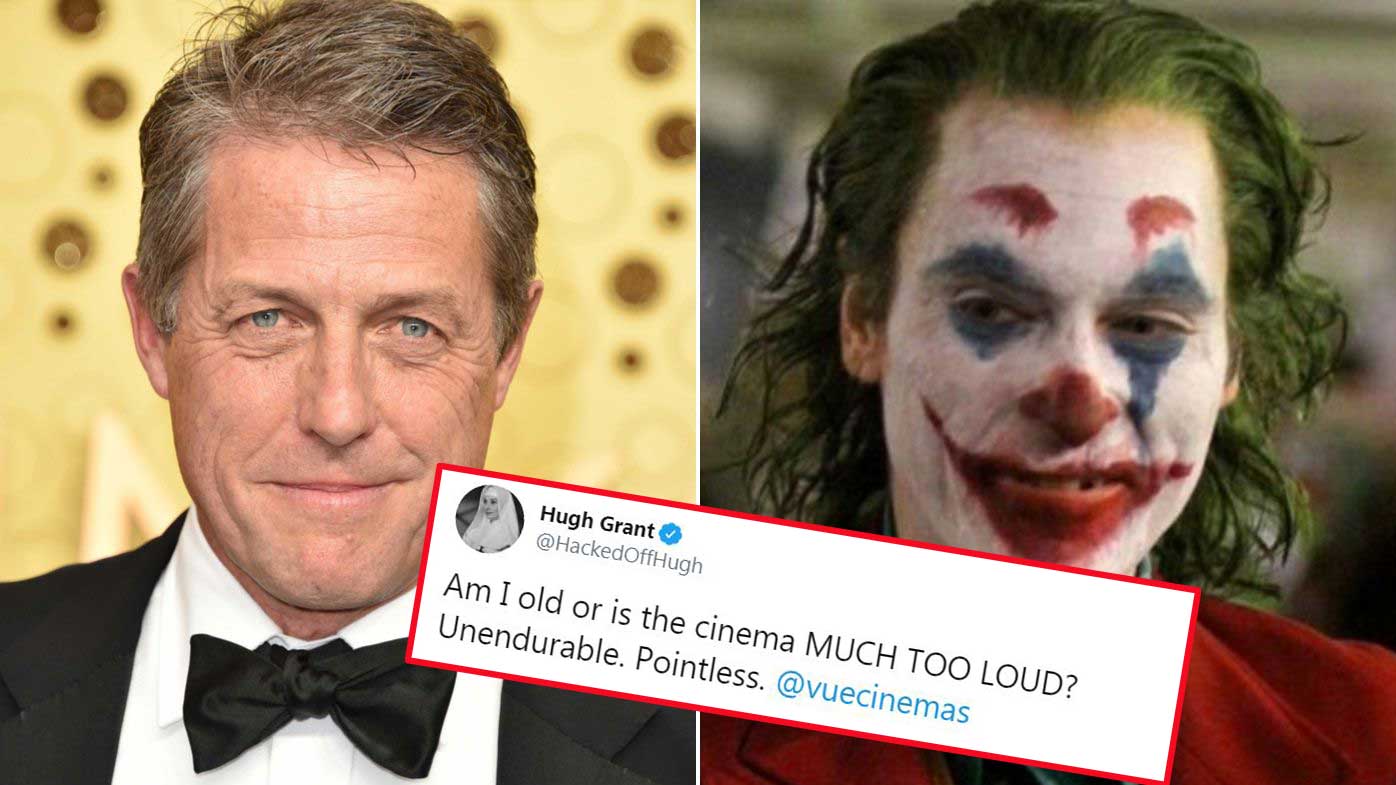 Hugh Grant complains the cinema he saw Joker in was 'too loud' 9Celebrity(01)