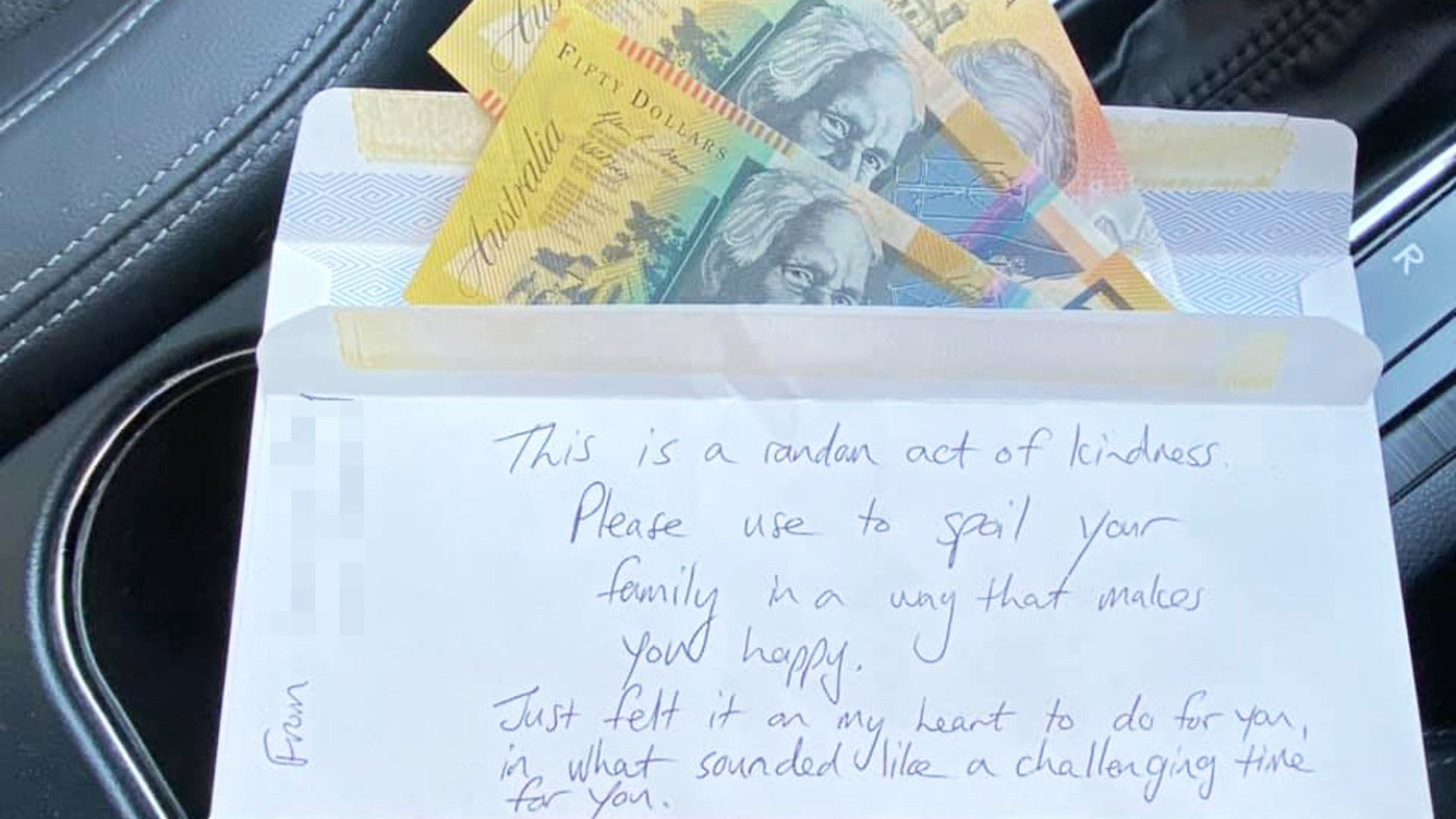 The envelope left inside the second-hand car Jen Willis bought.