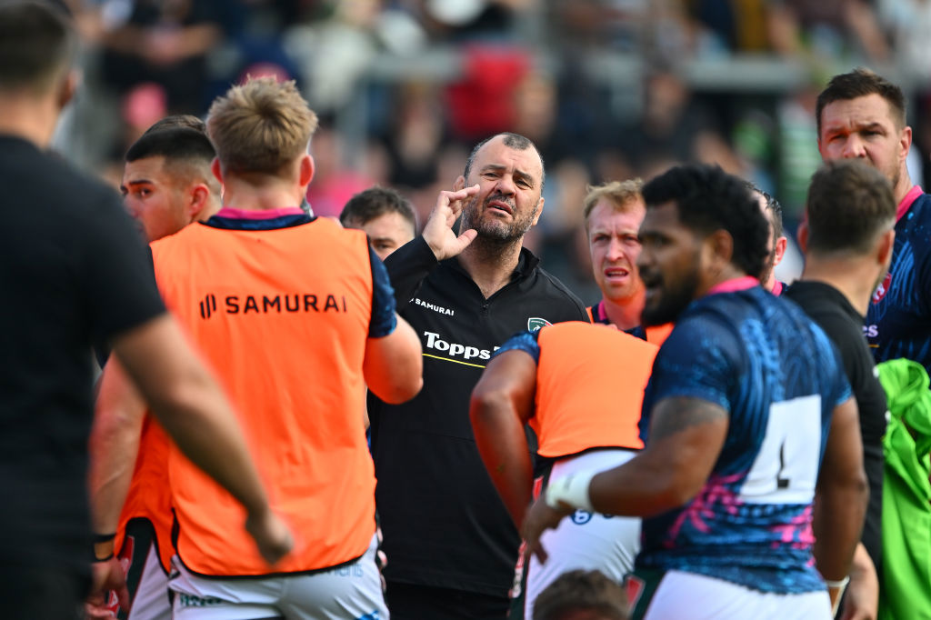 Michael Cheika of Leicester Tigers at Sandy Park in Exeter.