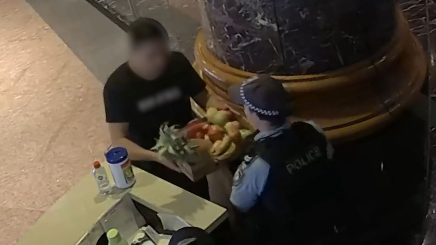 A man allegedly tried to deliver drugs in a fruit basket.