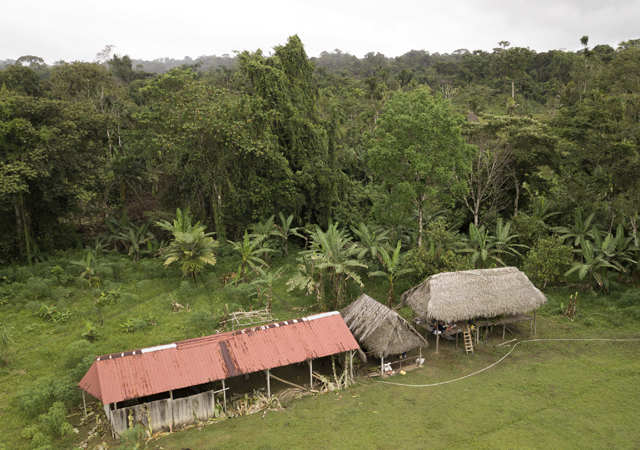 The improvised temple where a pregnant woman, five of her children and a neighbour were killed in a religious ritual in the jungle community of el El Terron, Panama.