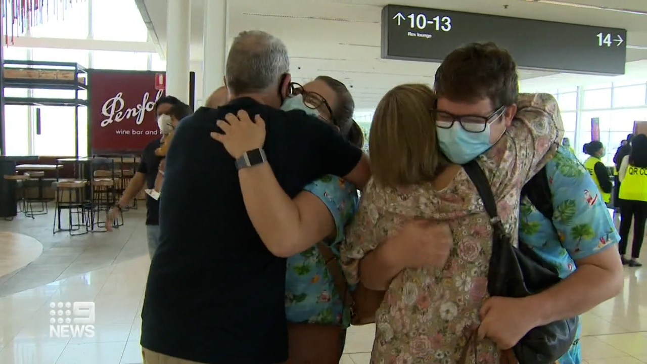 People flew into Adelaide today to celebrate Christmas Day with their families. 