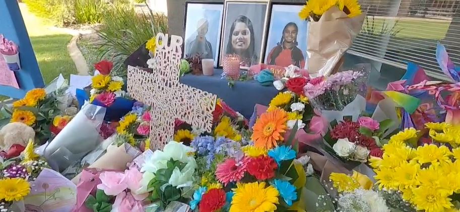 A makeshift memorial is growing by the minute for two Perth siblings and their mother who lost their lives in a car inferno.