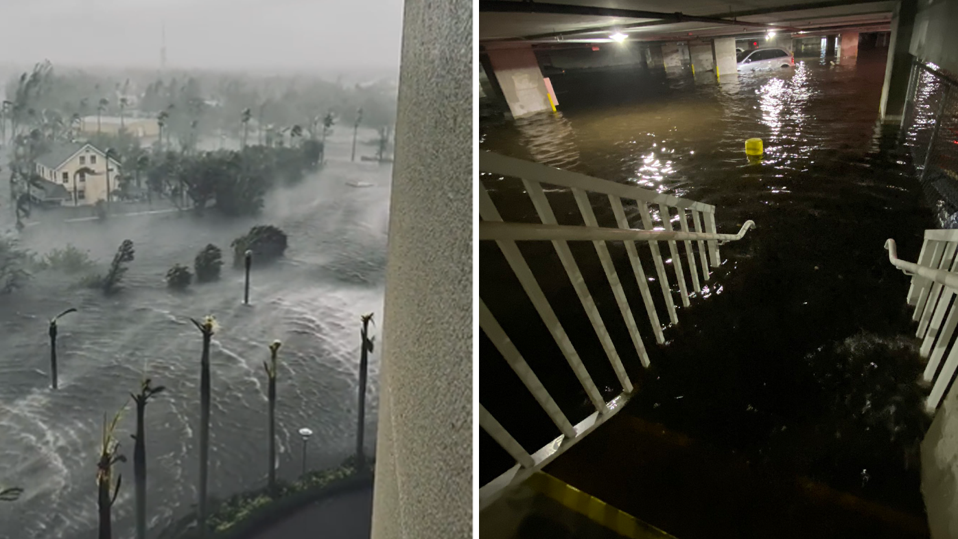 Joe Guerra filmó fuertes vientos cuando una marejada ciclónica se tragó Fort Myers.