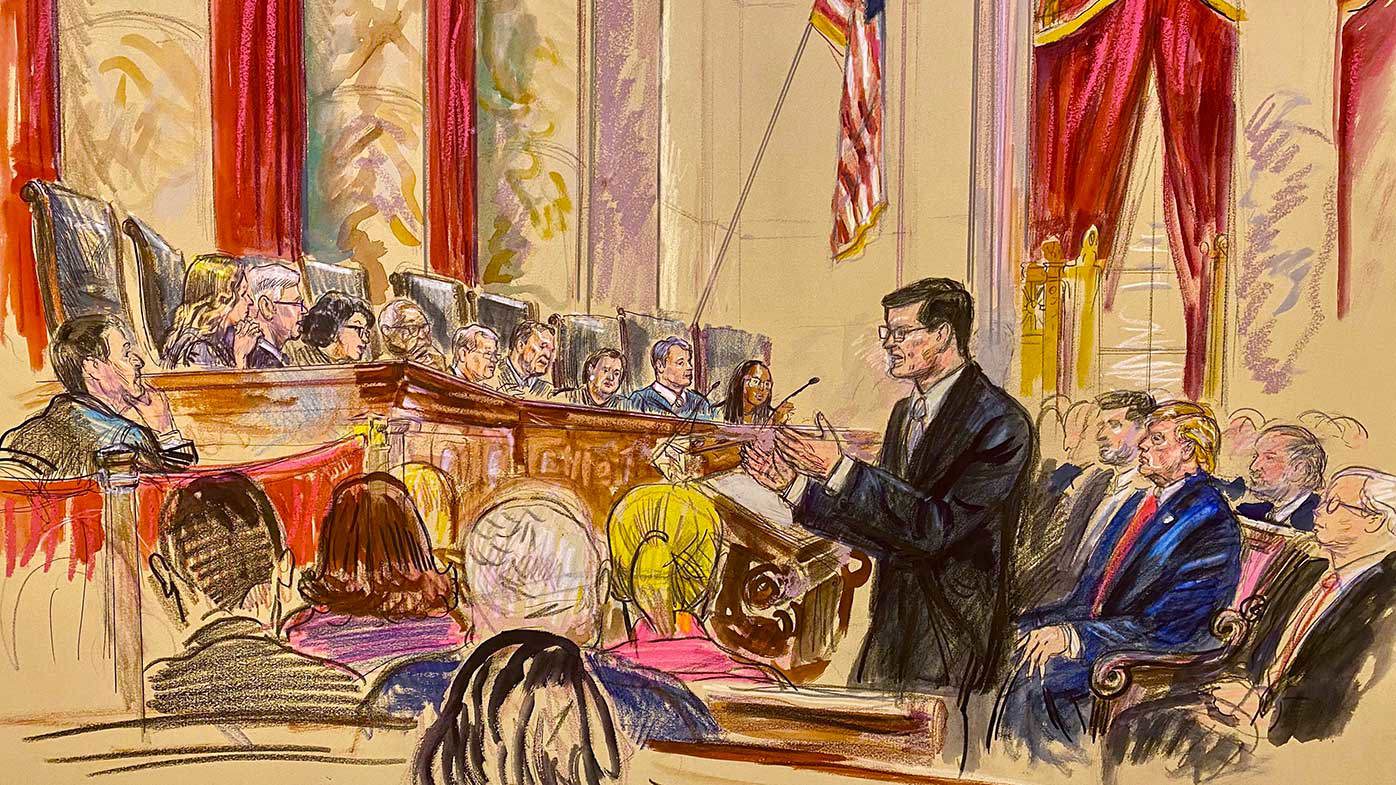 Trump only stayed in the court for about an hour.