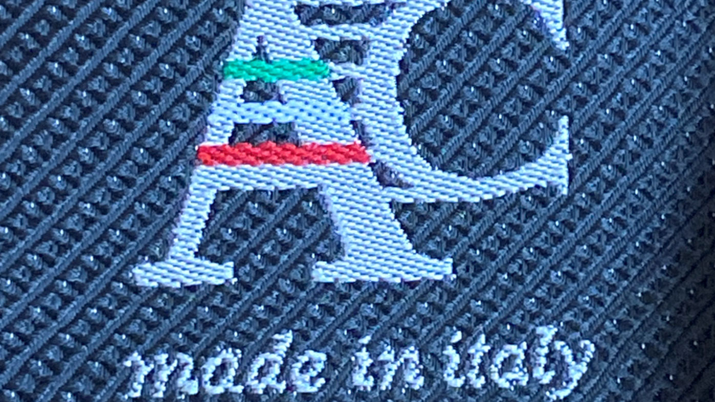 The label on a jacket Ross Greenwood bought.