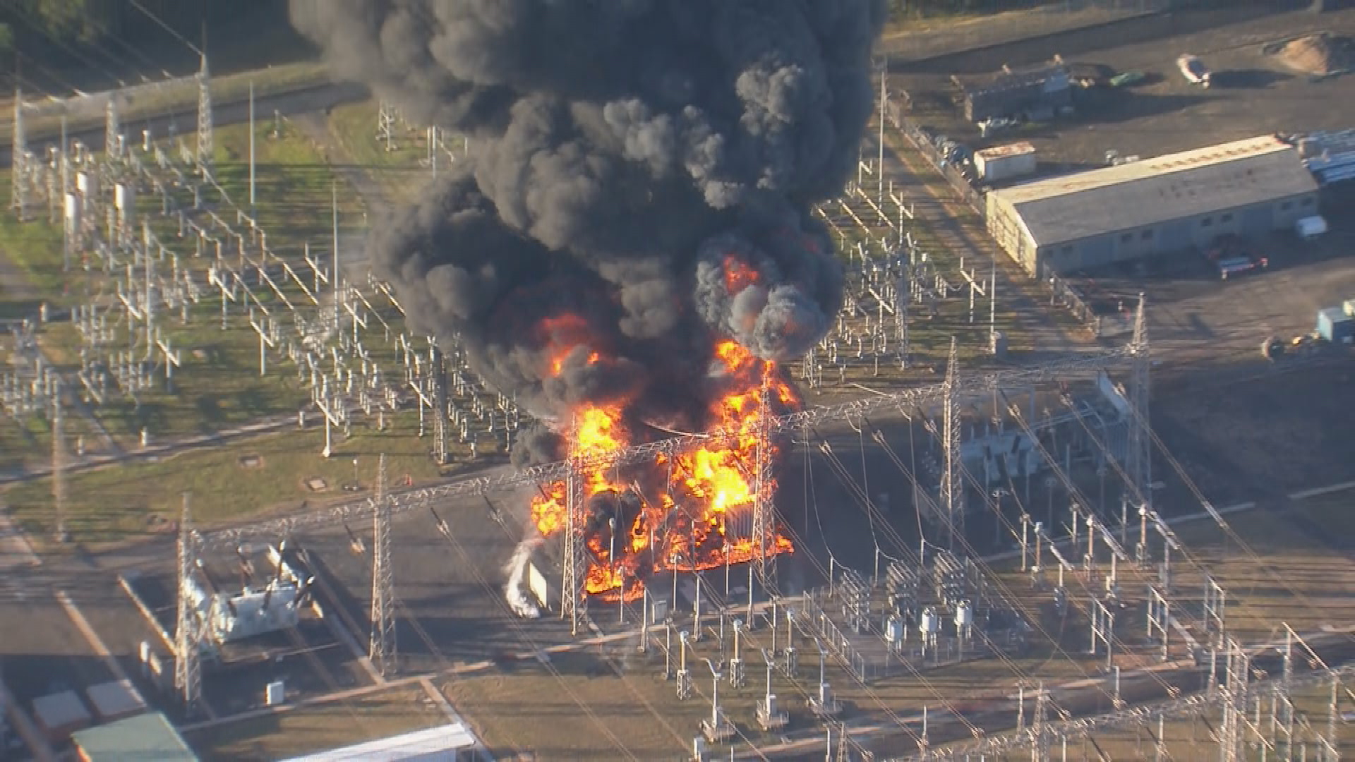 A major fire is underway at Tallawarra Power Station in Wollongong. 