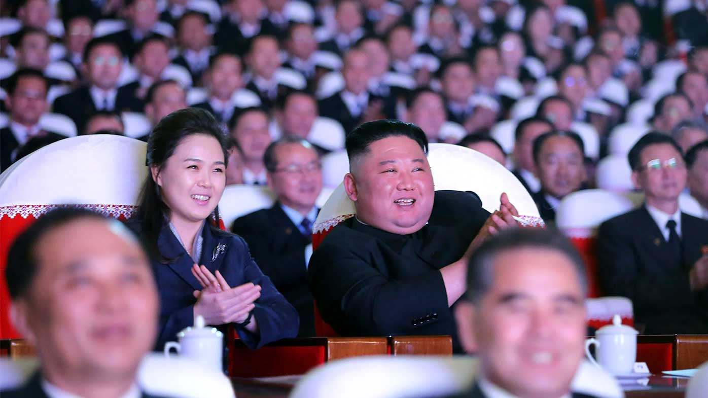 Kim Jong-un and his wife at an event in North Korea.