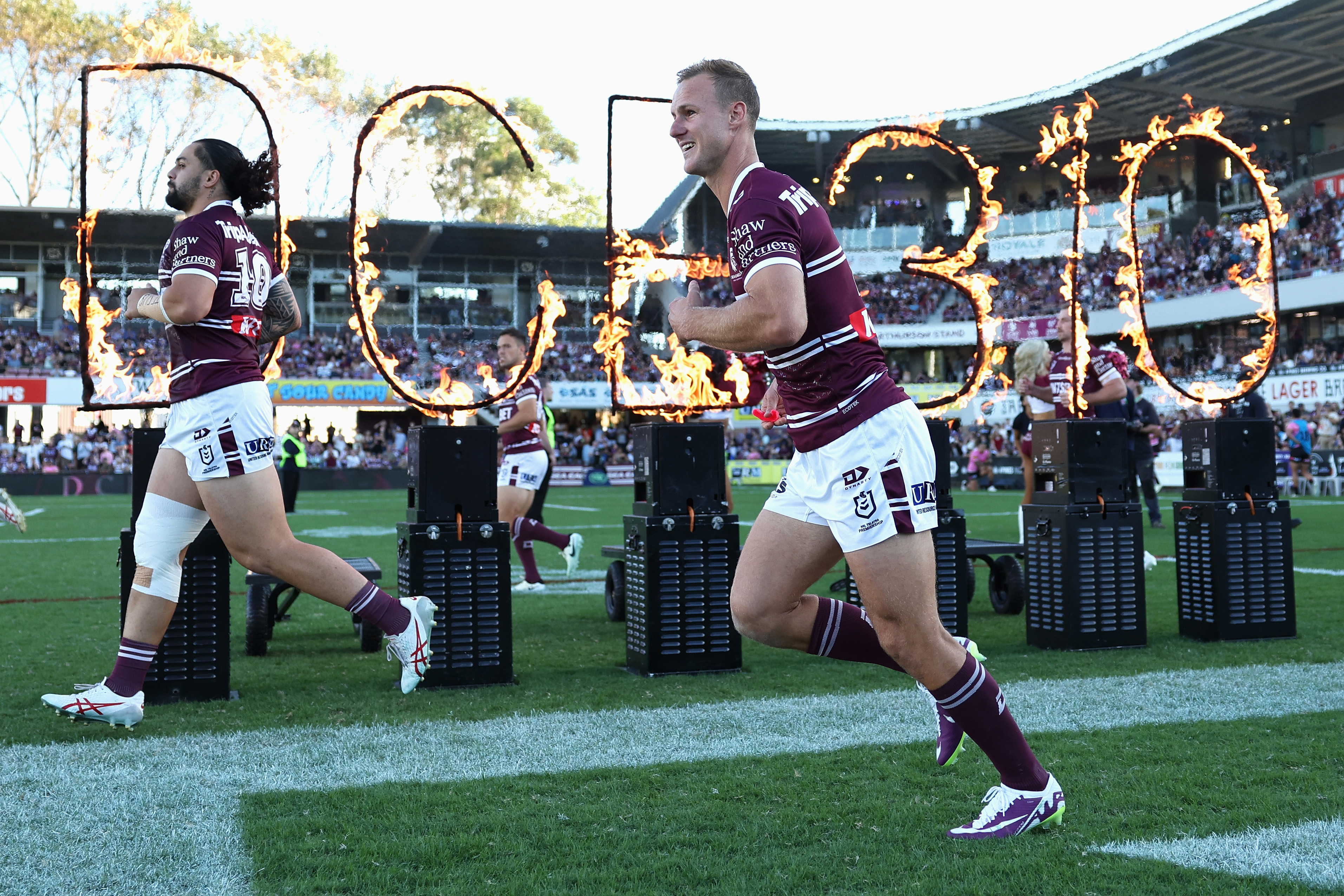Daly Cherry-Evans runs onto the field to play his 310th game. (Photo by Cameron Spencer/Getty Images)