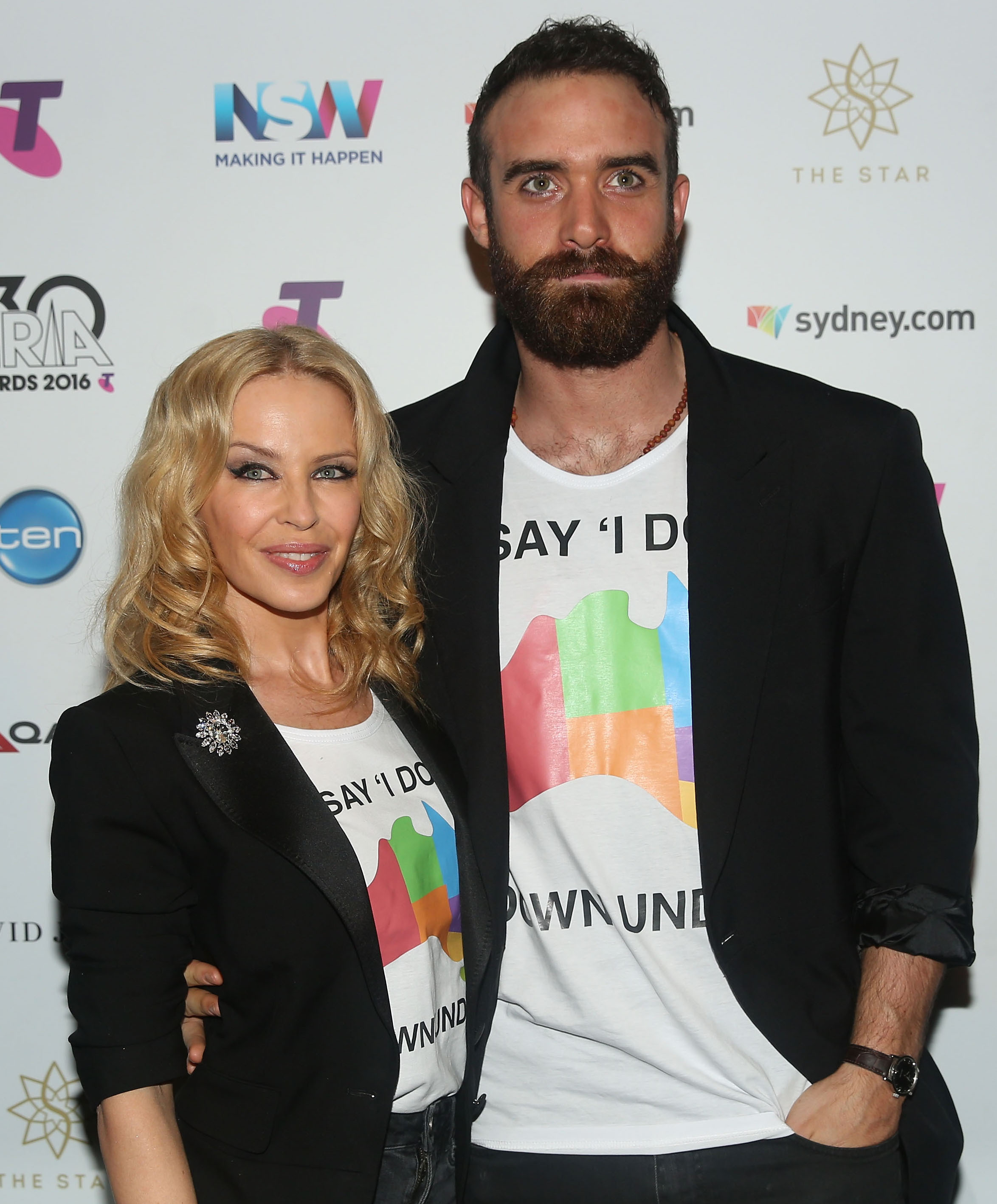 Kylie Minogue and Joshua Sasse