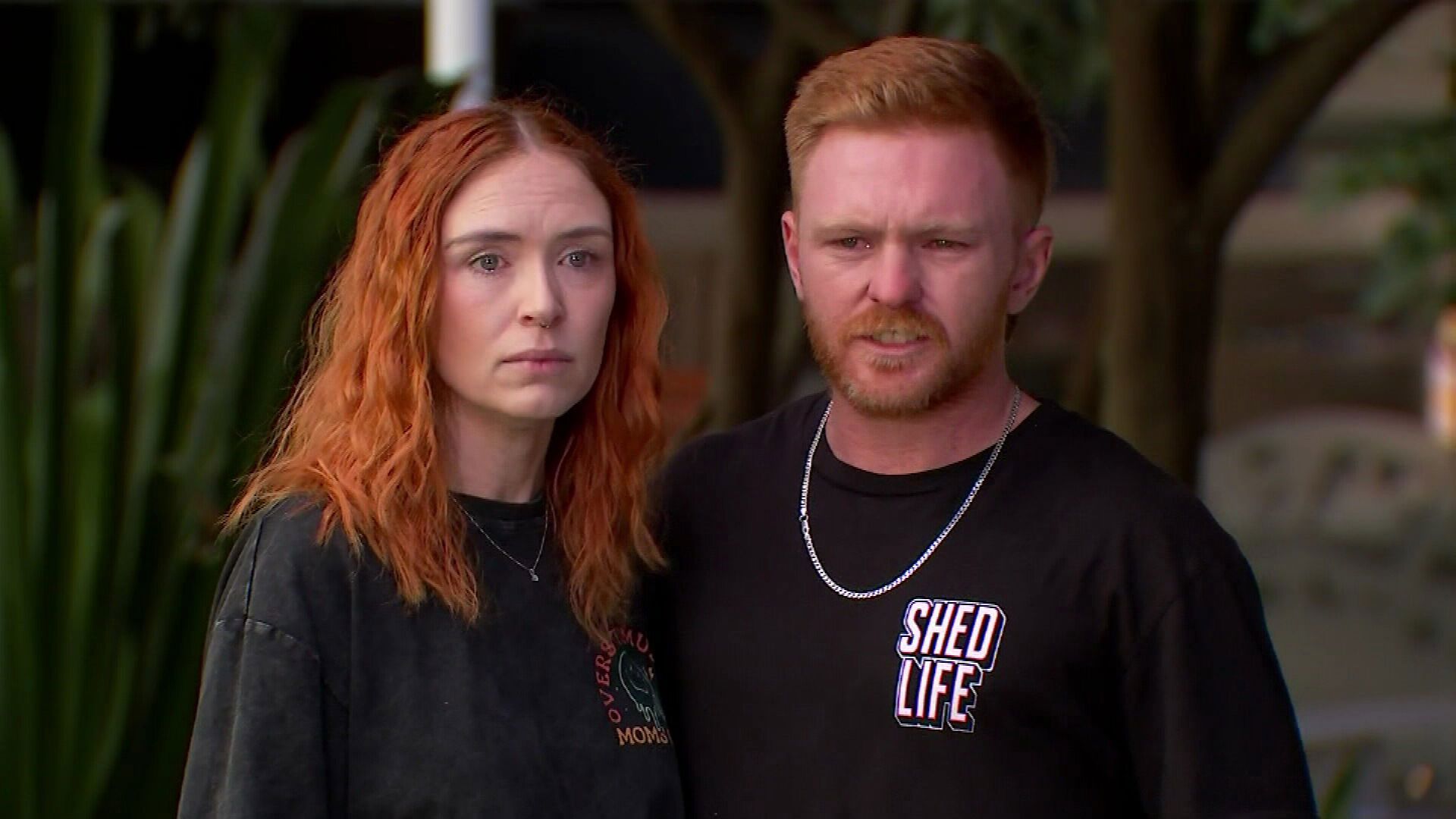 A Queensland baker has sent a warning to parents after her toddler ingested cake decorating dust and ended up in an induced coma. Professional baker Katie Robinson was making a Bluey cake for a first birthday last Friday when her son Dusty Wildman found a canister of cake decorating gold. Pictured with Chris Wildman.