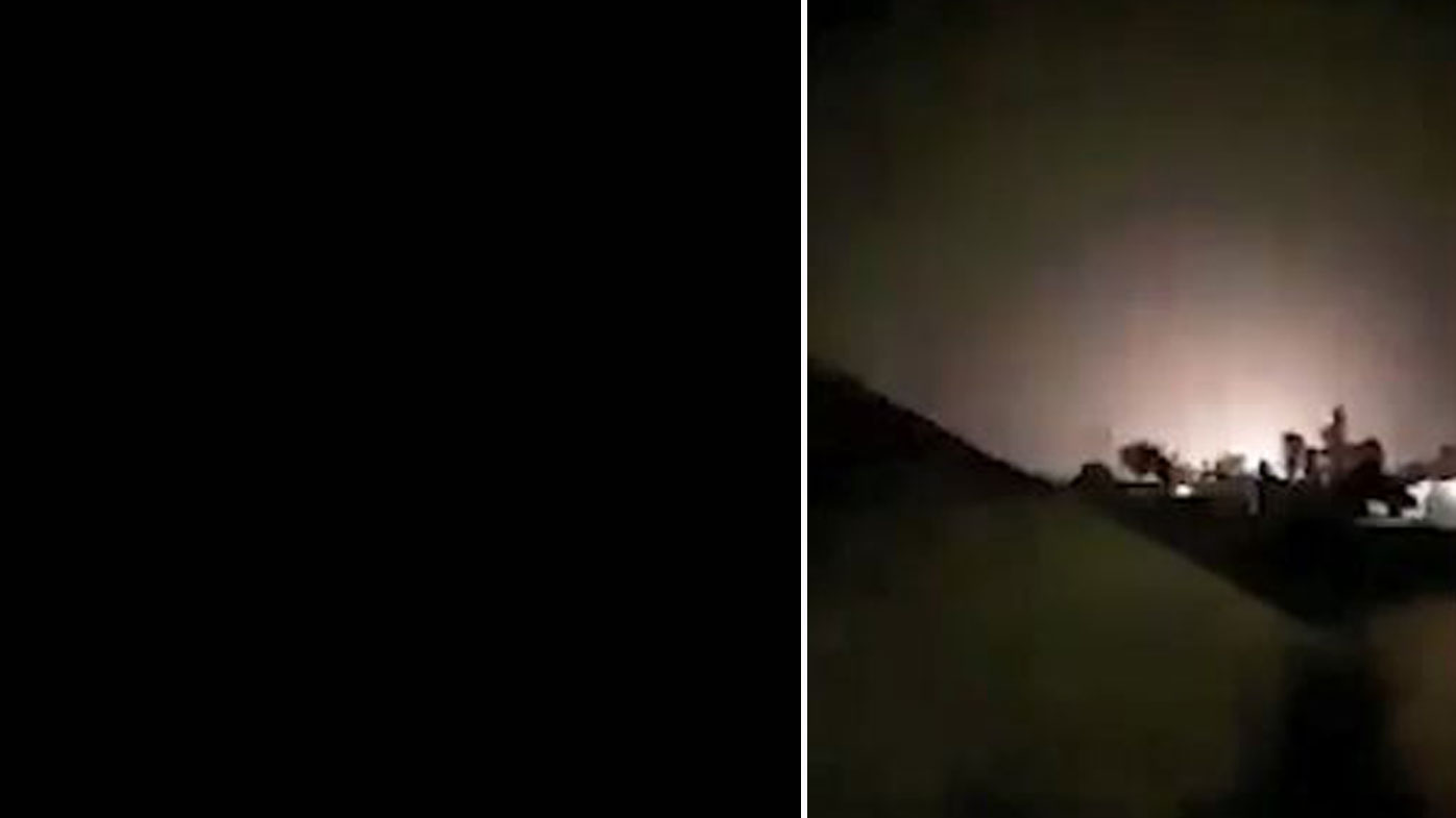 Night turns to day as video purportedly shows missiles hit two Iraqi bases housing United States troops.  
