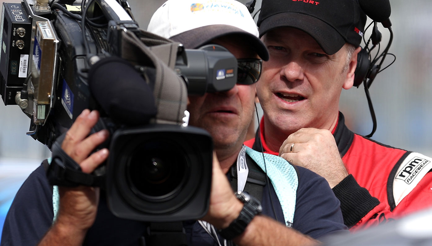 Mark Larkham (right) has been axed from the Supercars TV coverage.