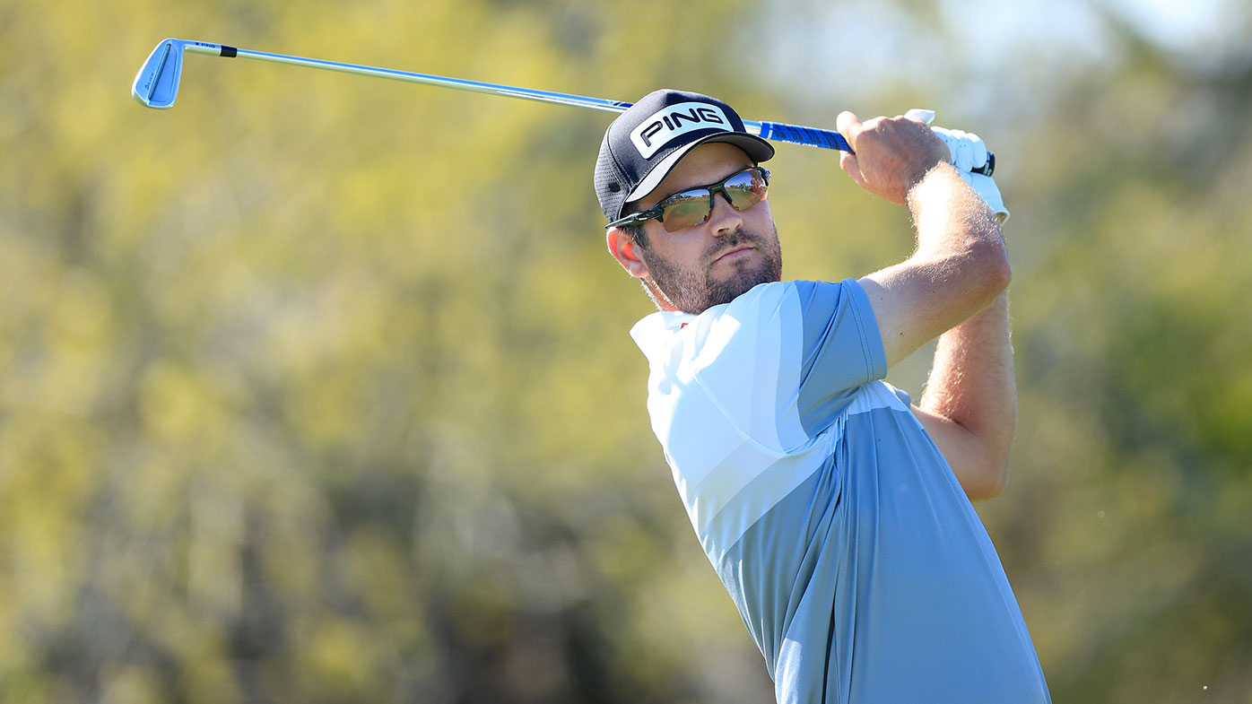  Corey Conners of Canada plays his shot from the seventh tee during the second round of the Arnold Palmer Invitational Presented by MasterCard at the Bay Hill Club and Lodge on March 05,