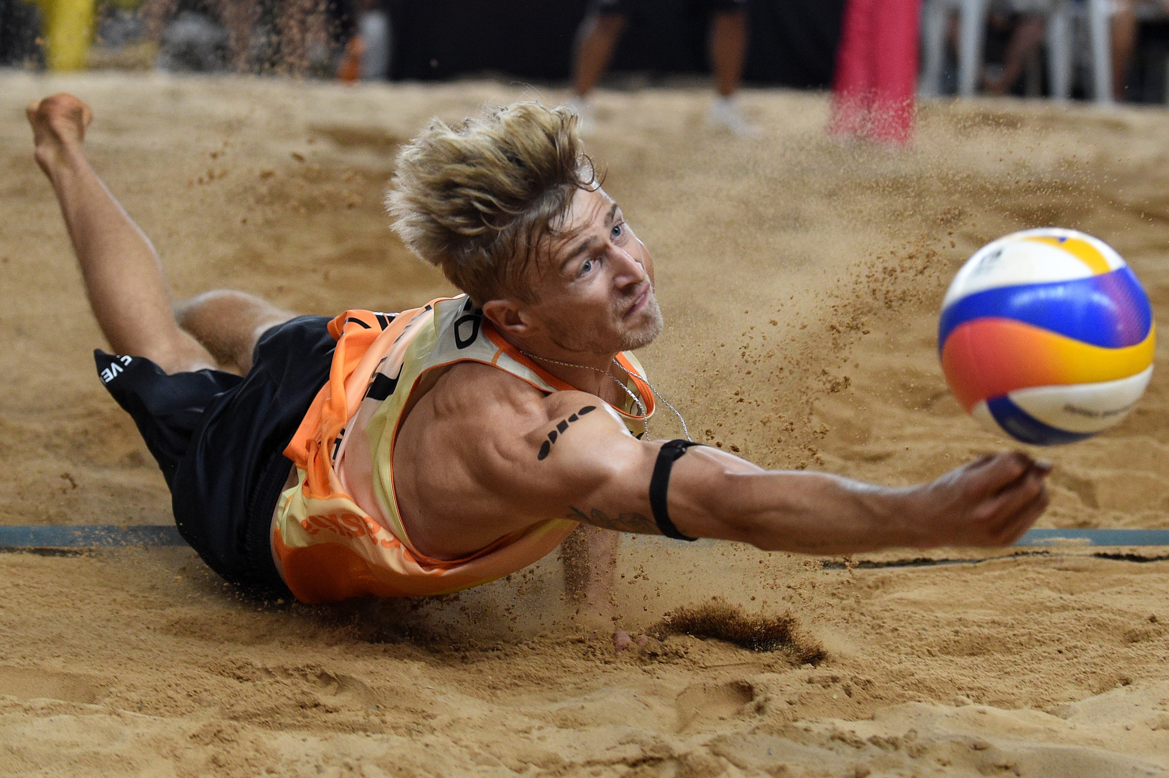 Netherlands beach volleyball player Steven Van De Velde.