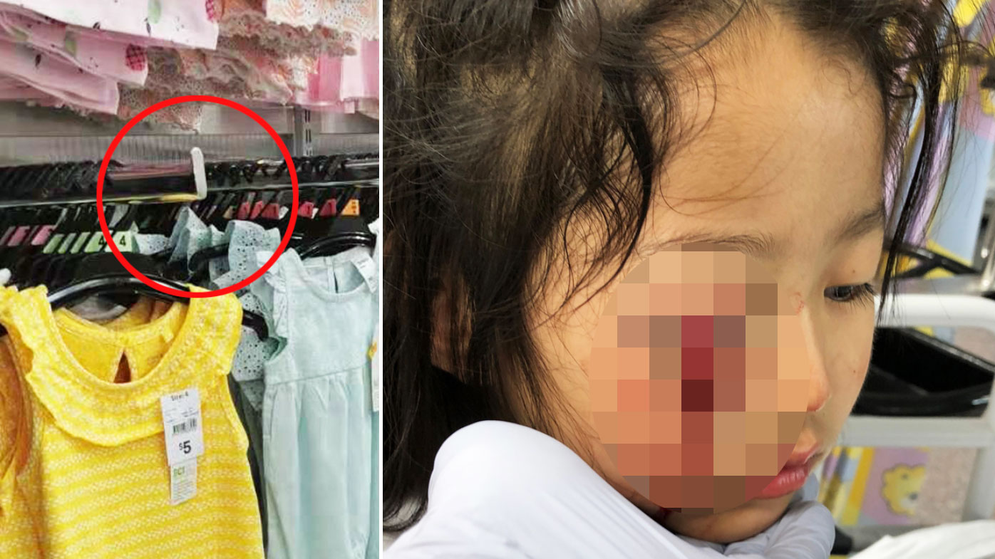 Kmart, Target shopping hook danger: Sydney girl almost loses eye