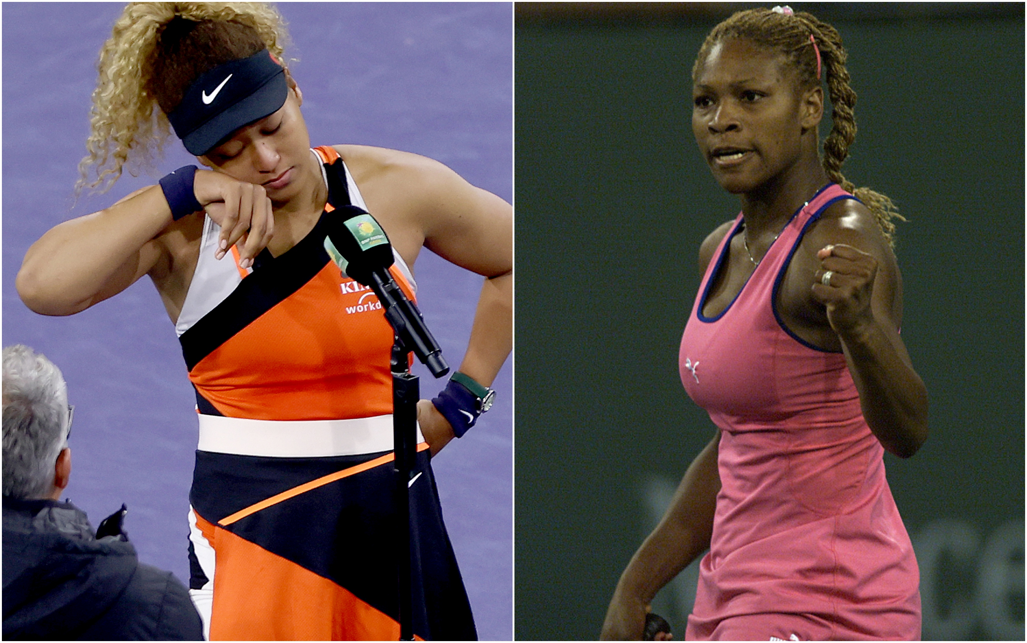 Naomi Osaka and Serena Williams at Indian Wells, 21 years apart.