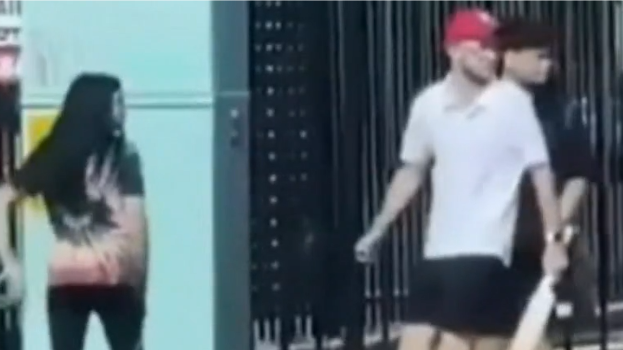 The person allegedly responsible for swinging the cricket bat remains on the run. 