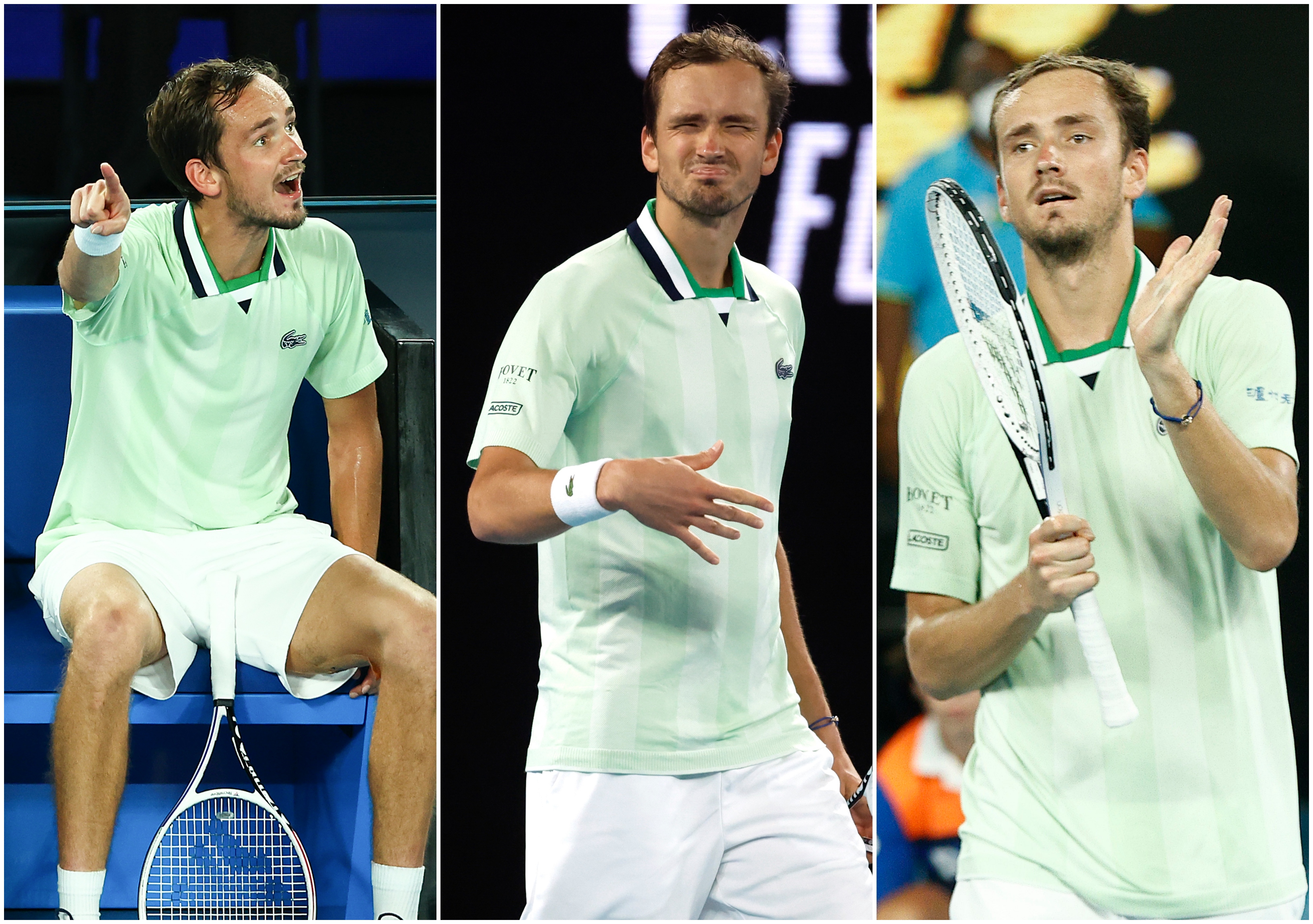 Tennis, Australian Open 2022, Daniil Medvedev moments, video, blow ups, crowd